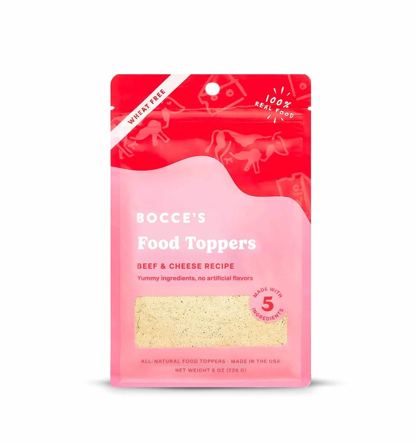 Bocce's Bakery Beef & Cheddar Food Topper 8oz - Beasty Lux