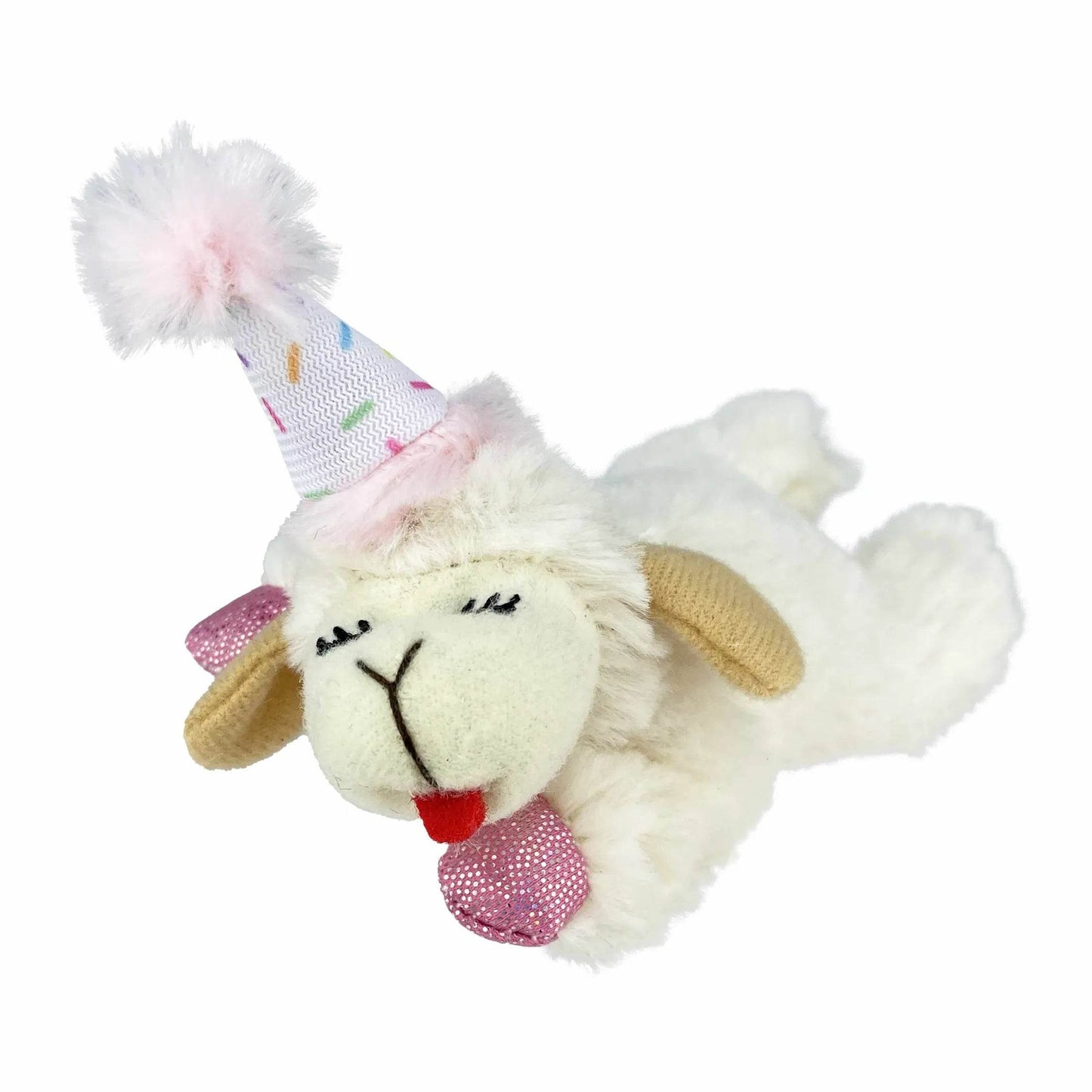 Multipet Lamb Chop w/ Birthday Hat Cat Toy - Beasty Lux