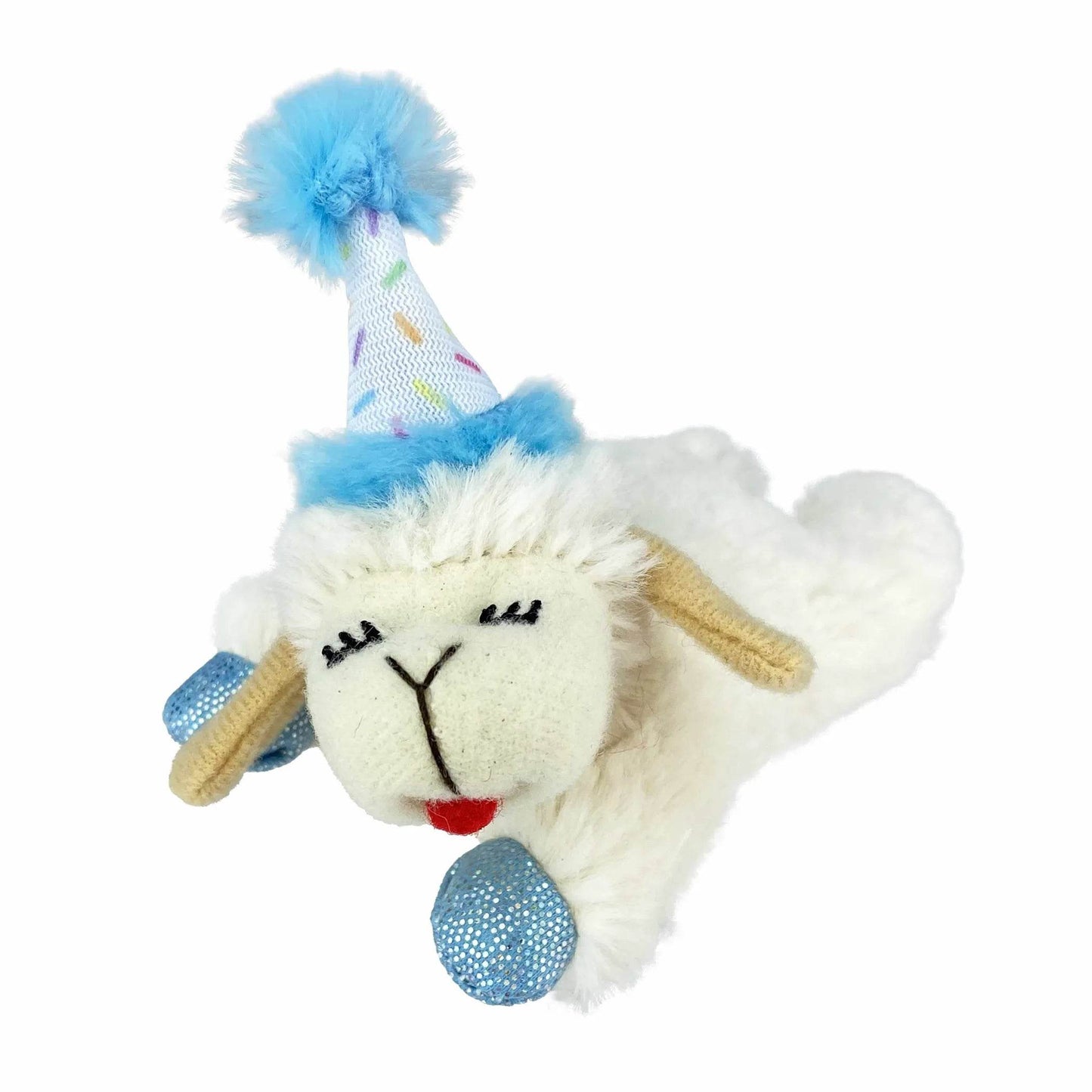 Multipet Lamb Chop w/ Birthday Hat Cat Toy - Beasty Lux