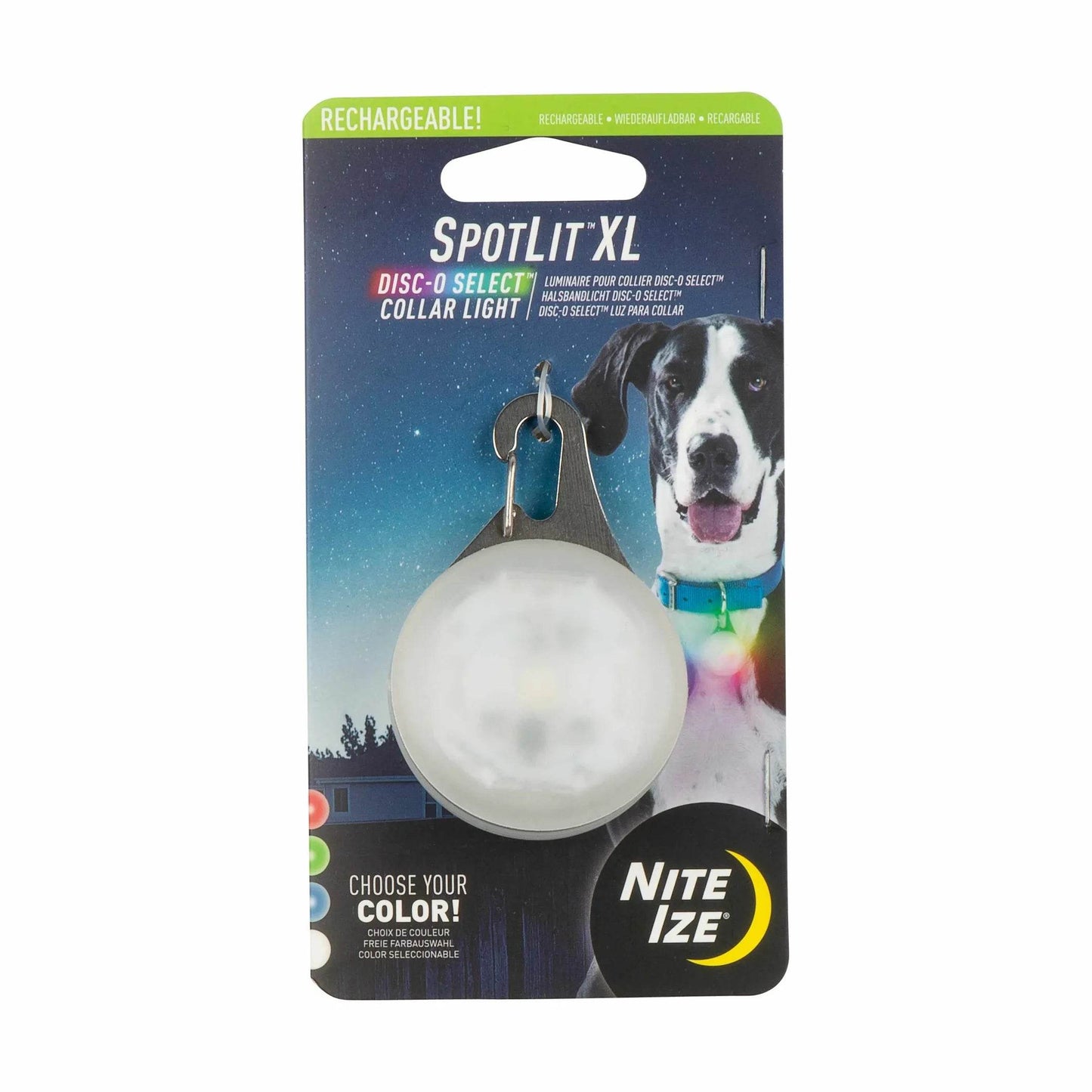 Nite Ize SpotLit XL Rechargeable Collar Light - Disc-O Select - Beasty Lux