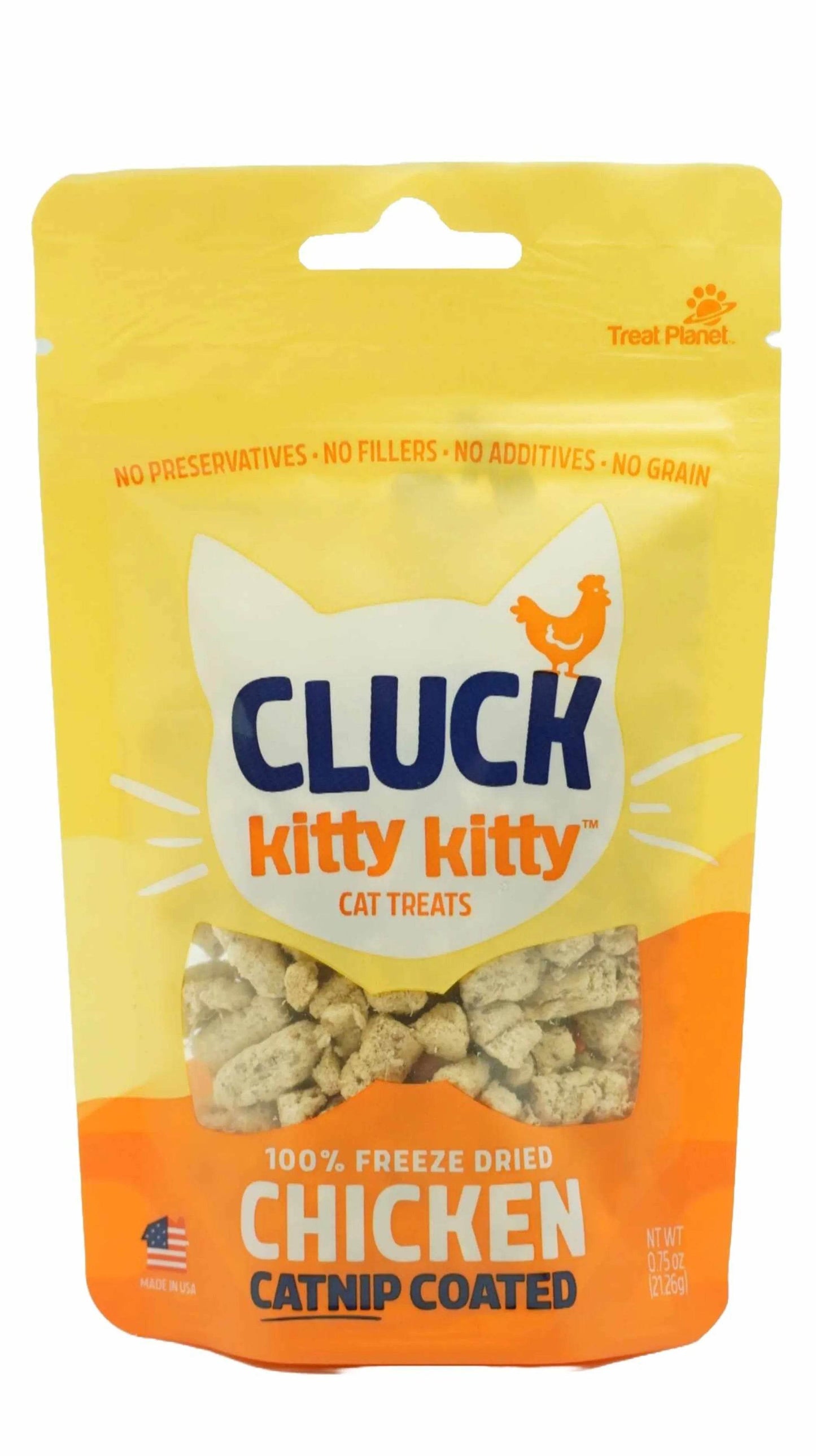 Kitty Kitty Cluck Freeze Dried Chicken Treat with Catnip Coating 0.75oz - Beasty Lux