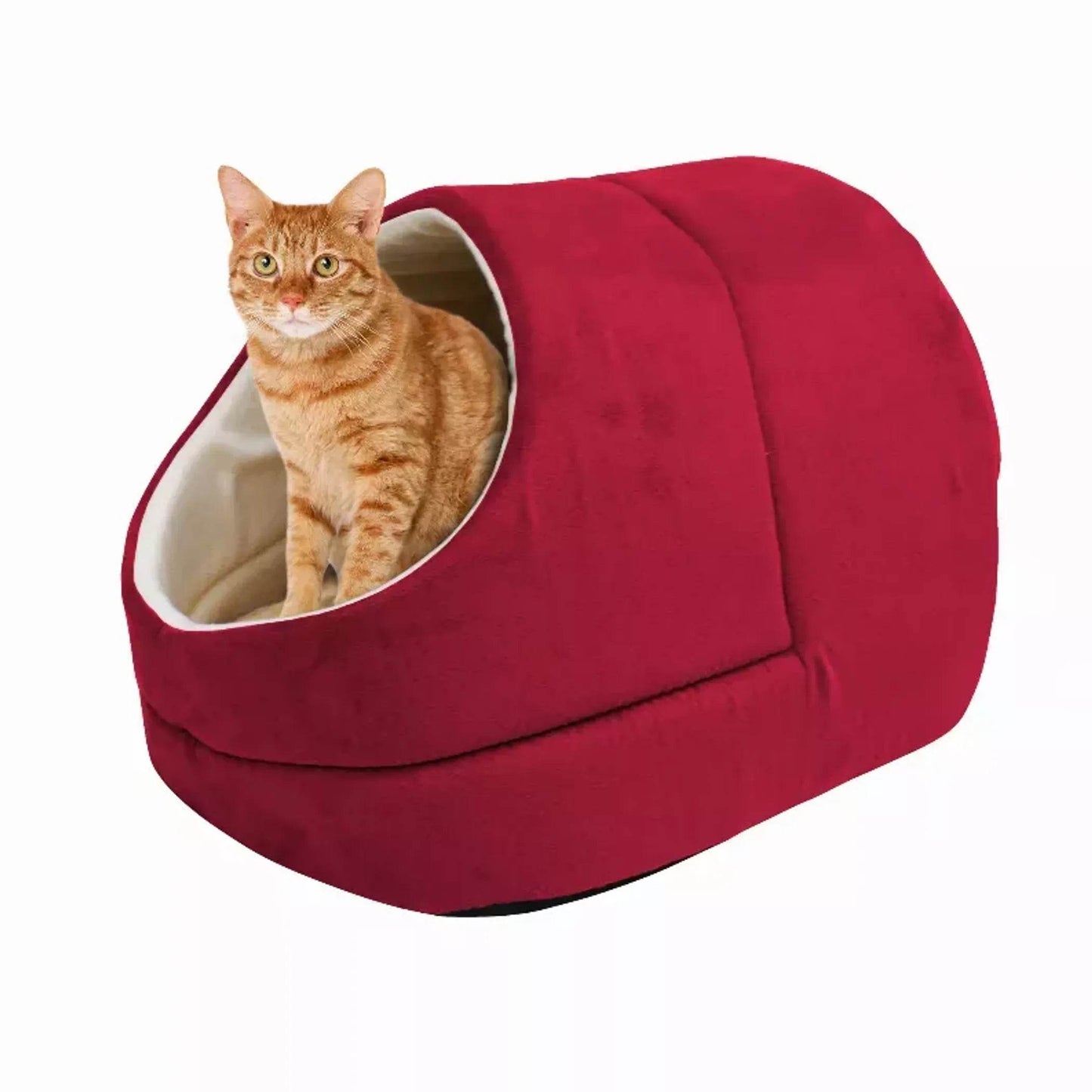 GOOPAWS Cat Cave for Cat and Warming Burrow Cat Bed, Pet Hideway Sleeping Cuddle Cave - Beasty Lux