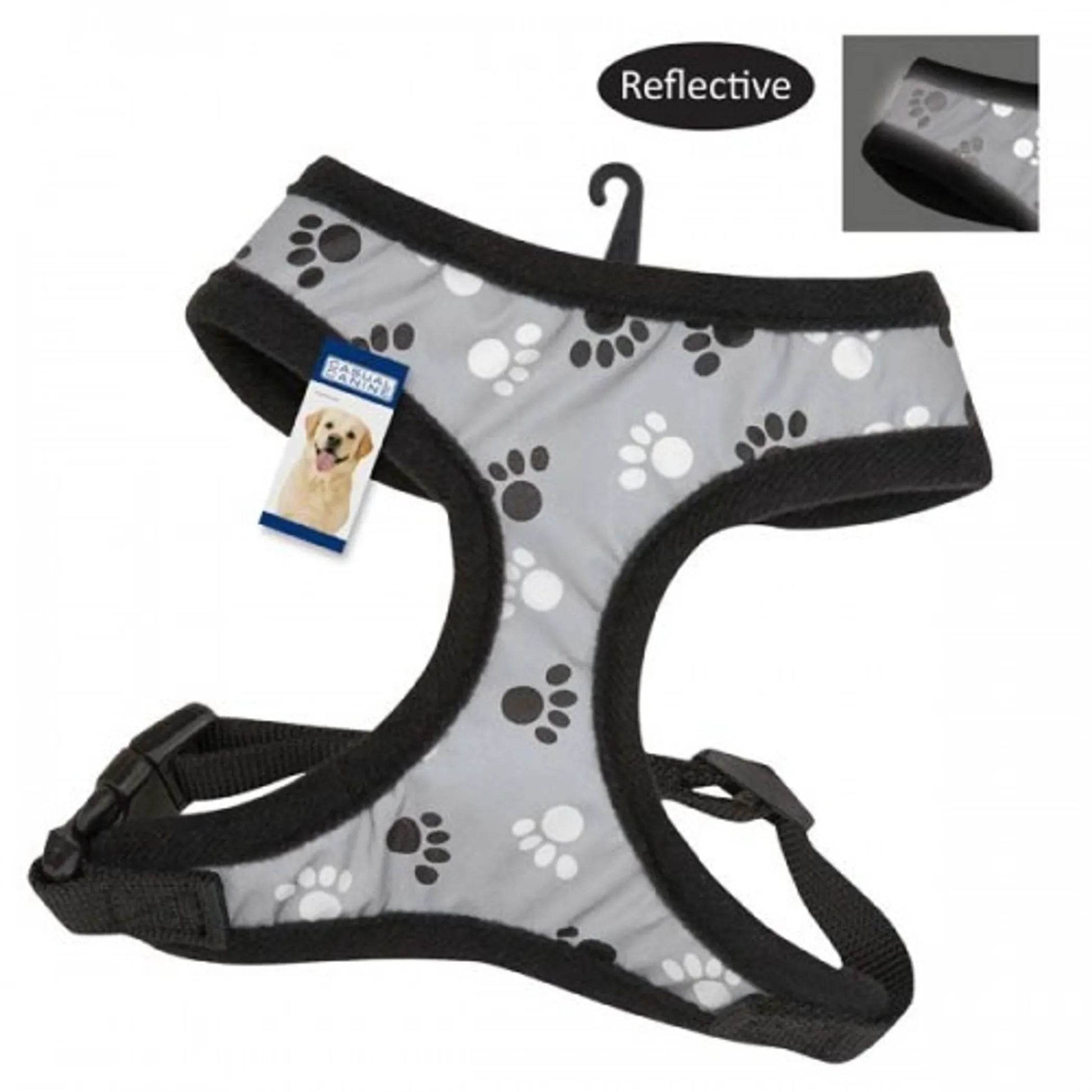 Casual Canine Reflective Pawprint Harnesses - Beasty Lux
