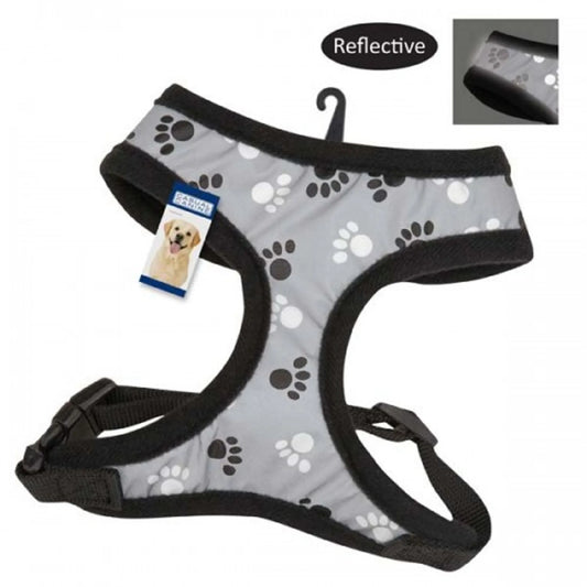 Casual Canine Reflective Pawprint Dog Harness