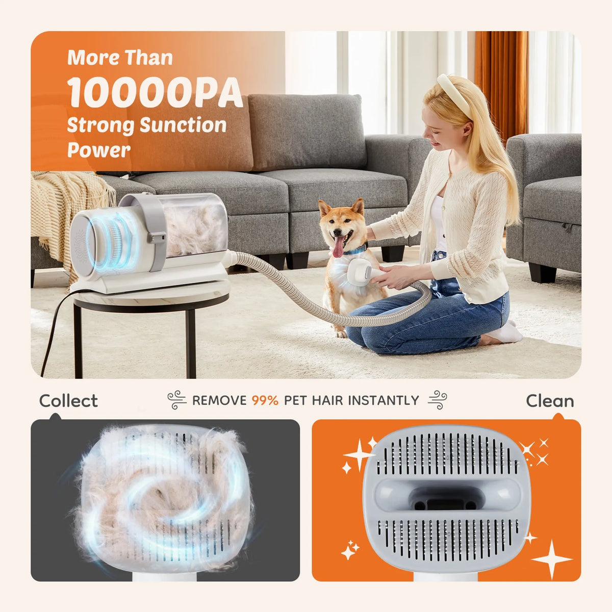 Pet Grooming & Hair Collection System