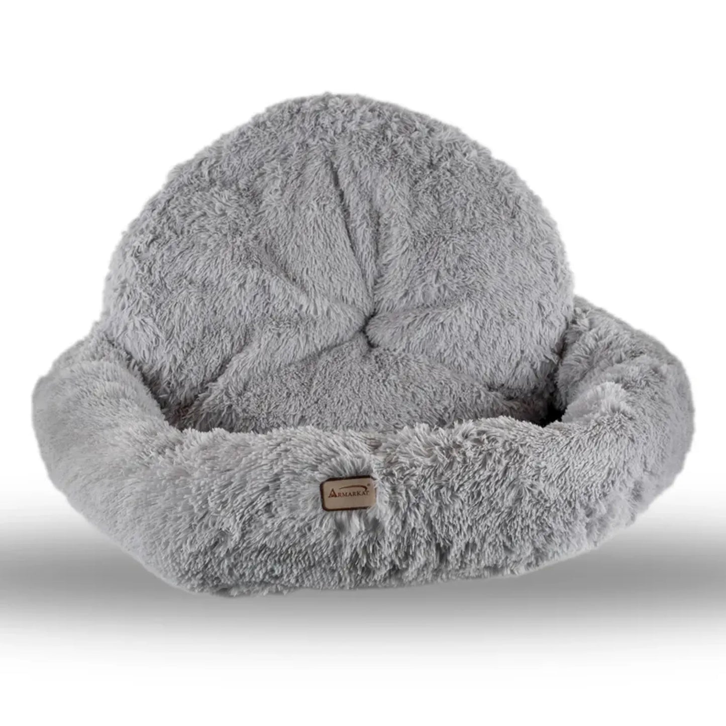 Armarkat Extra Large Gray Round Cat Bed – Soft & Fluffy