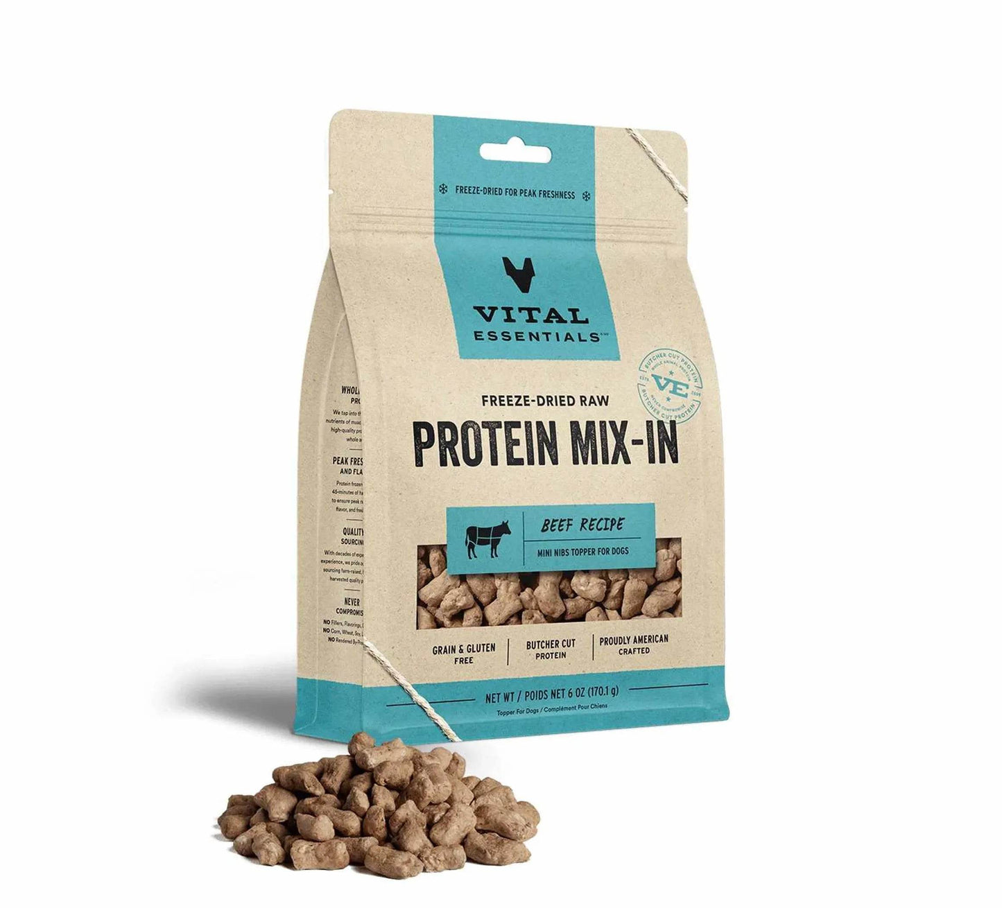 Vital Essentials(R) Freeze-Dried Raw Beef Protein Mix-In Meal Topper for Dogs - Beasty Lux