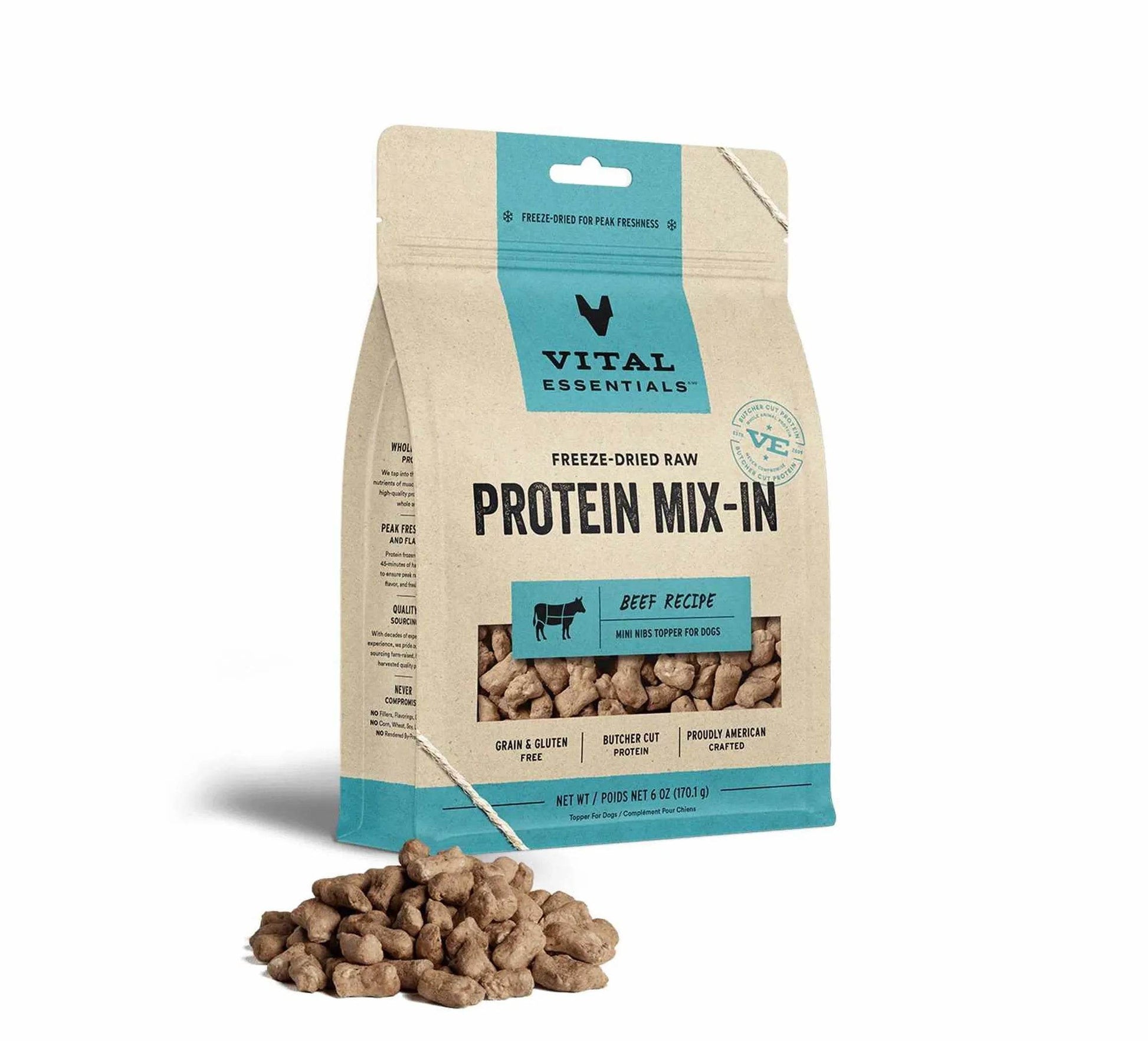 Vital Essentials(R) Freeze-Dried Raw Beef Protein Mix-In Meal Topper for Dogs - Beasty Lux