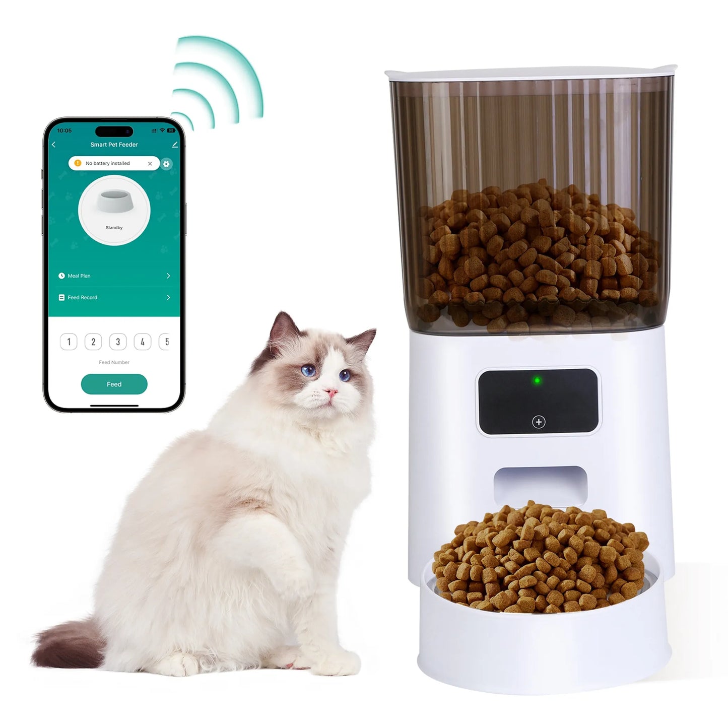 5L Automatic WiFi Pet Feeder with Timer (2.4G) for Cats