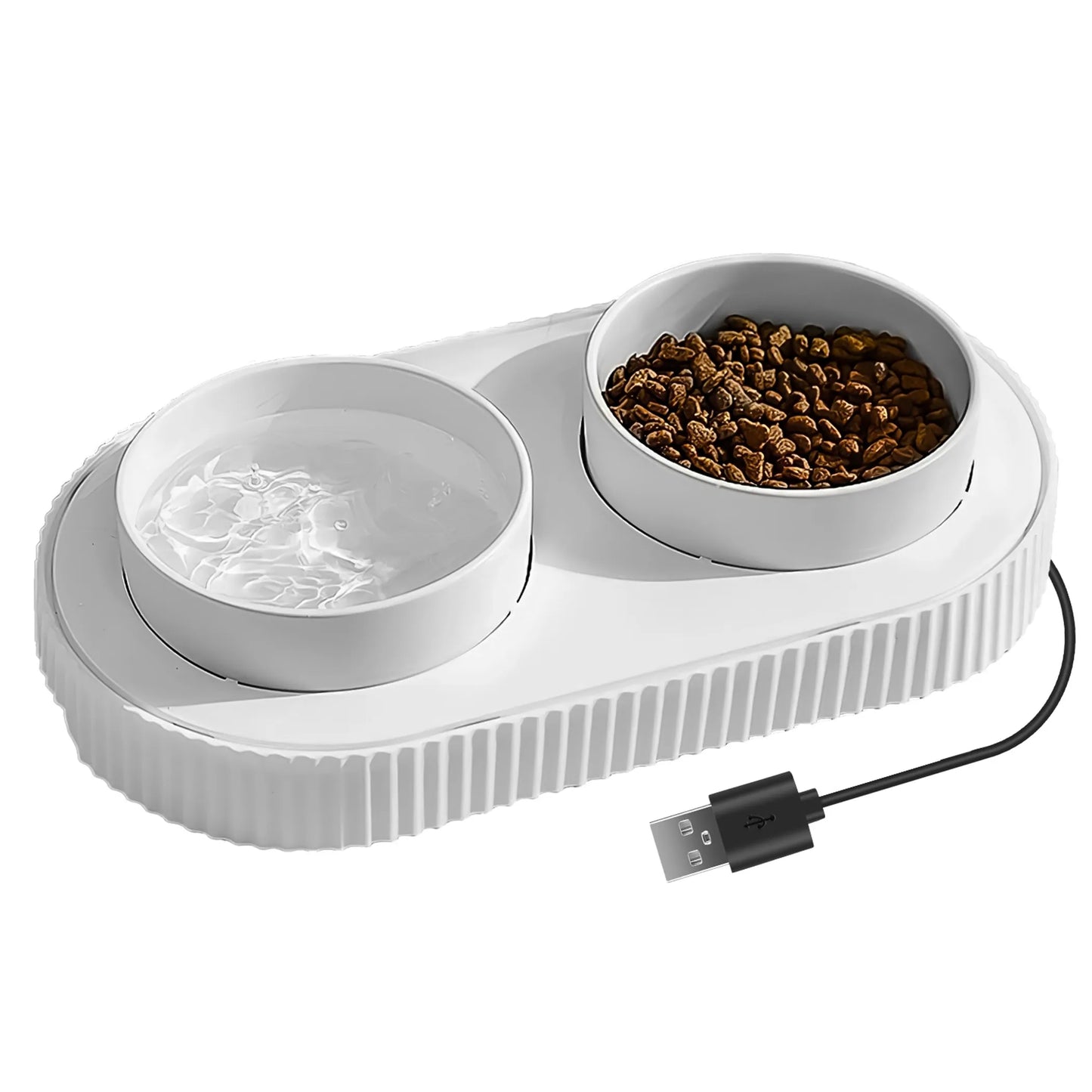 Heated water bowl for dogs and cats ceramic heated pet