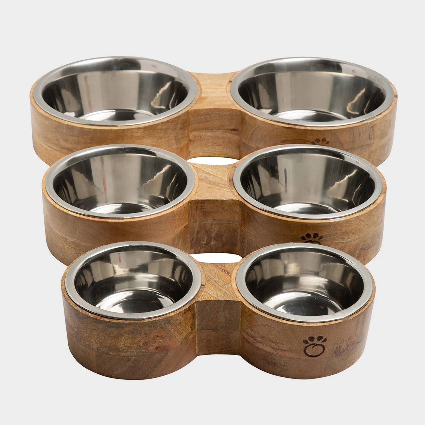 GF pet wood & metal feeder double diner