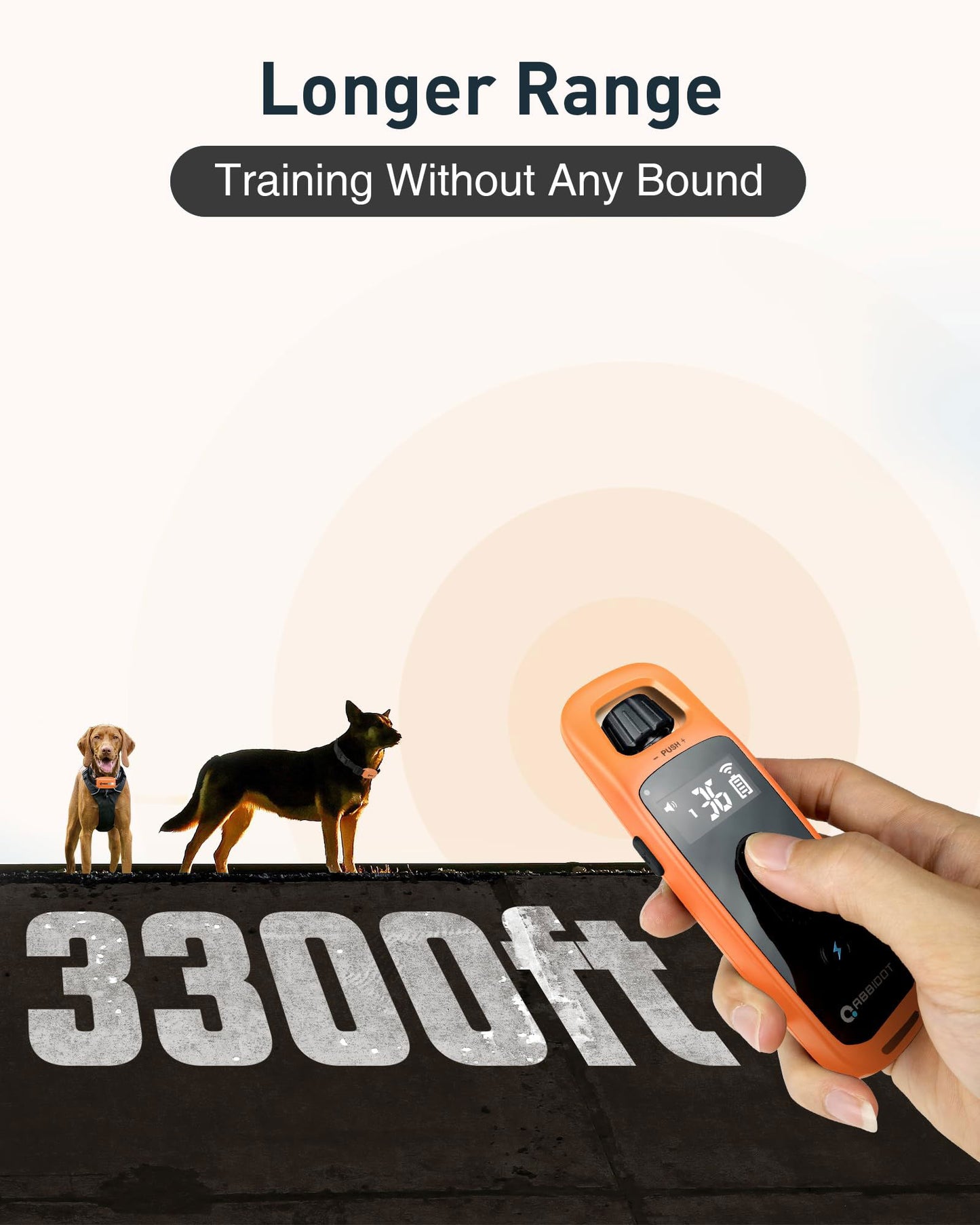 Beasty Lux ABBIDOT ABBIDOT Shock Collar 2 Dogs (15~130lbs) - 3300ft Dog Shock Collar with Remote, IPX7 Waterproof Electric Dog Training Collar with Remote for Small Medium Large Dogs (Orange)