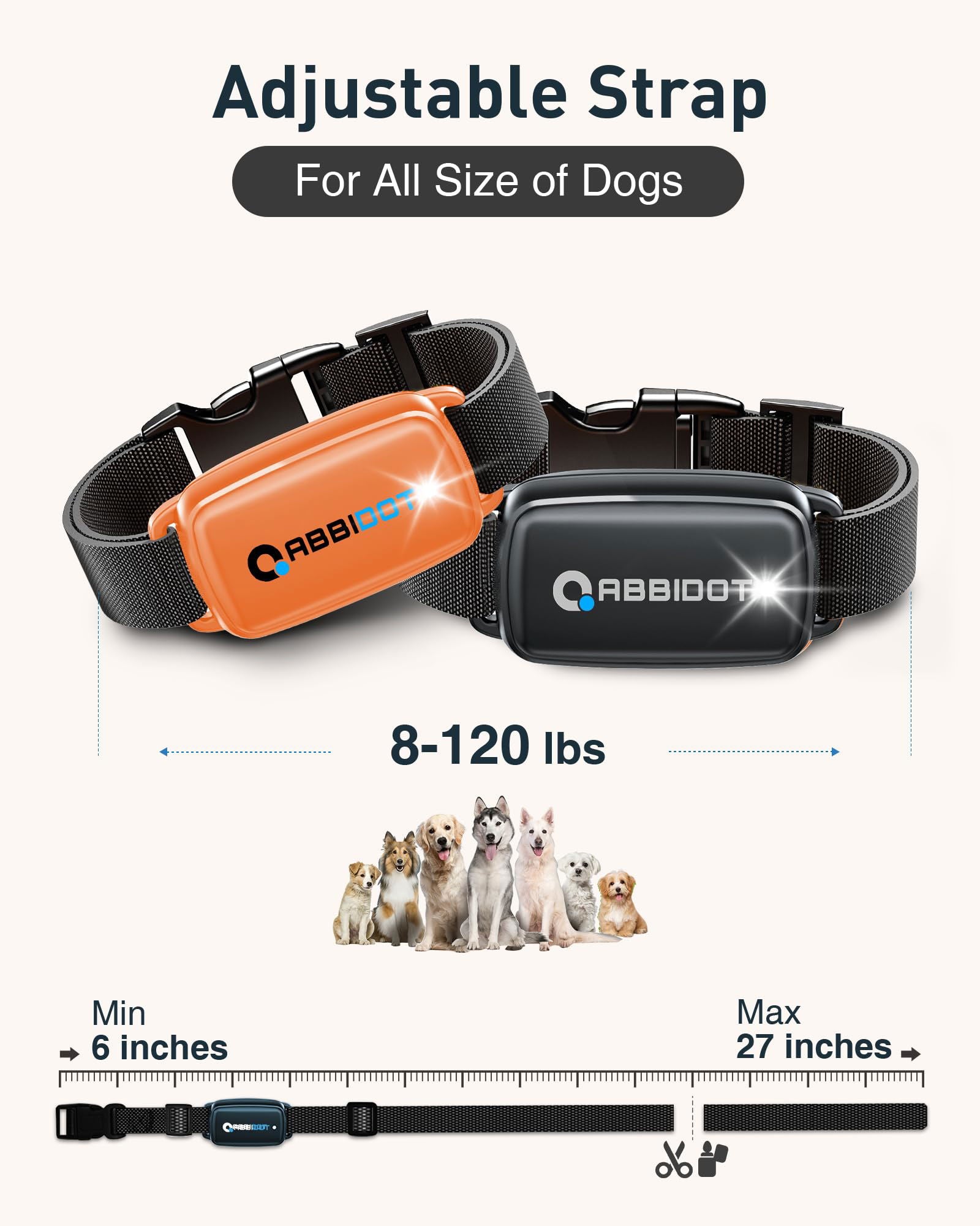 Beasty Lux ABBIDOT ABBIDOT Shock Collar 2 Dogs (15~130lbs) - 3300ft Dog Shock Collar with Remote, IPX7 Waterproof Electric Dog Training Collar with Remote for Small Medium Large Dogs (Orange)