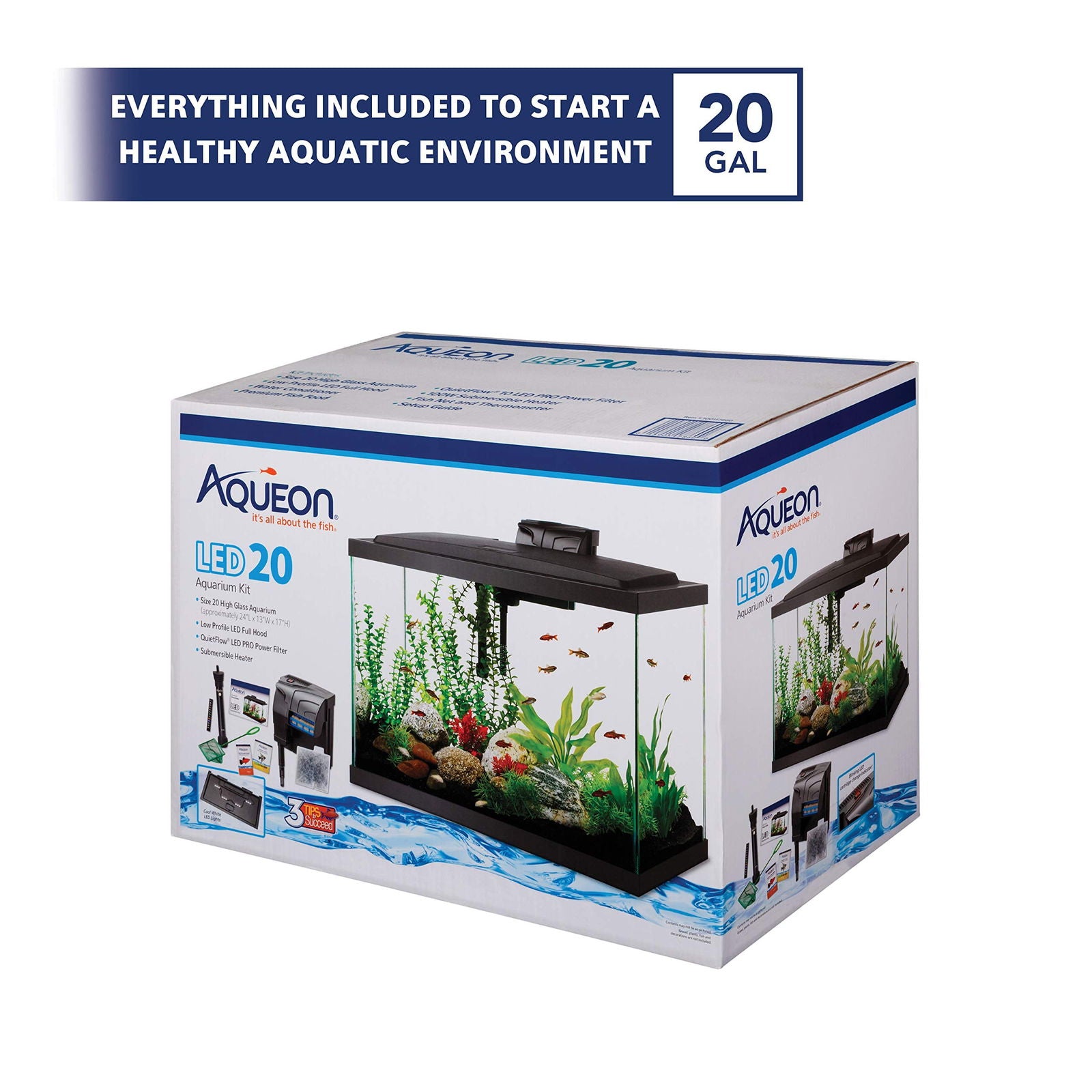 Beasty Lux Aqueon Aqueon Aquarium Fish Tank Starter Kits with LED Lighting