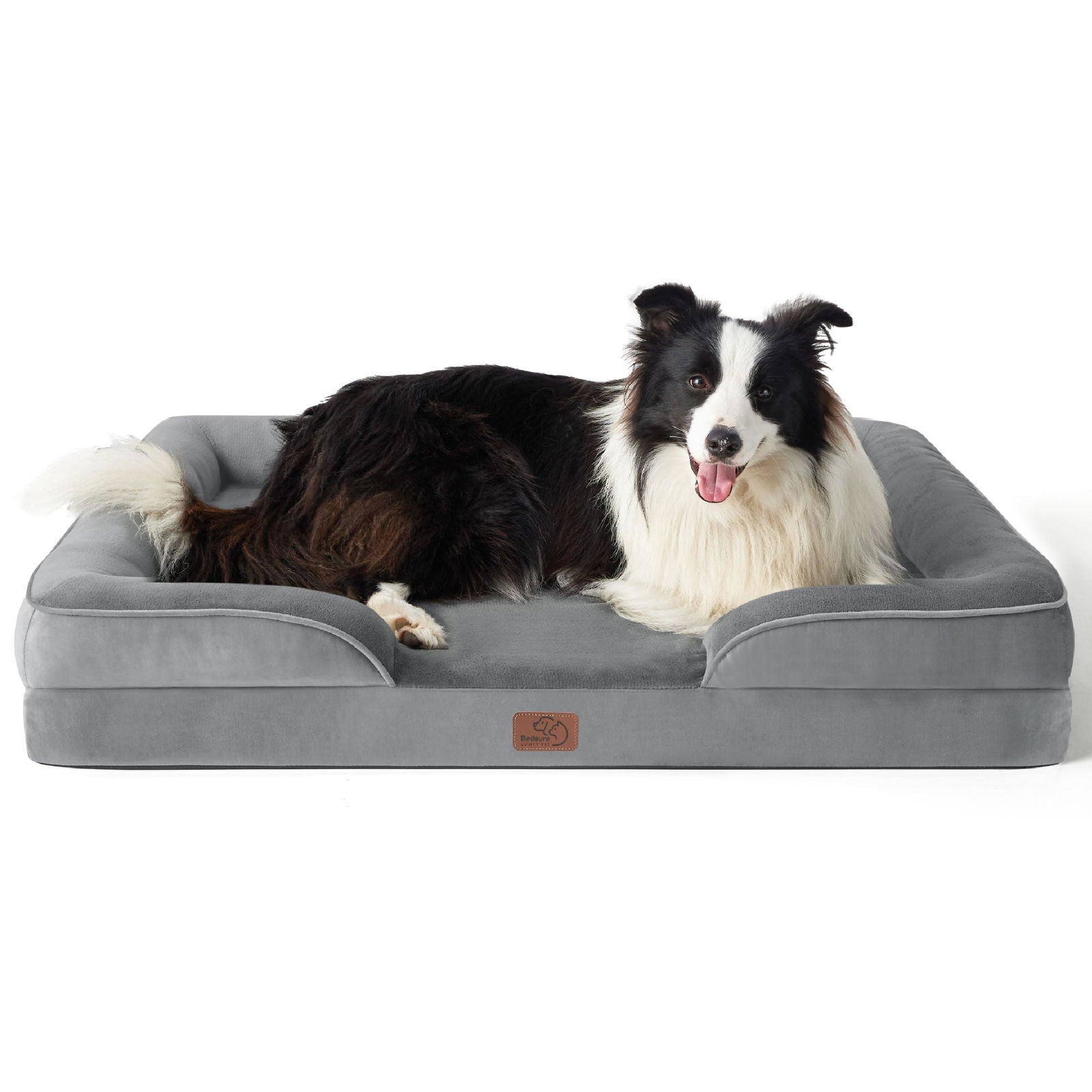 Beasty Lux Bedsure Bedsure Orthopedic Dog Bed Large - Large Dog Bed Waterproof, Foam Sofa with Removable Washable Cover, Waterproof Lining and Nonskid Bottom Couch, 35x25x7 Inches, Grey