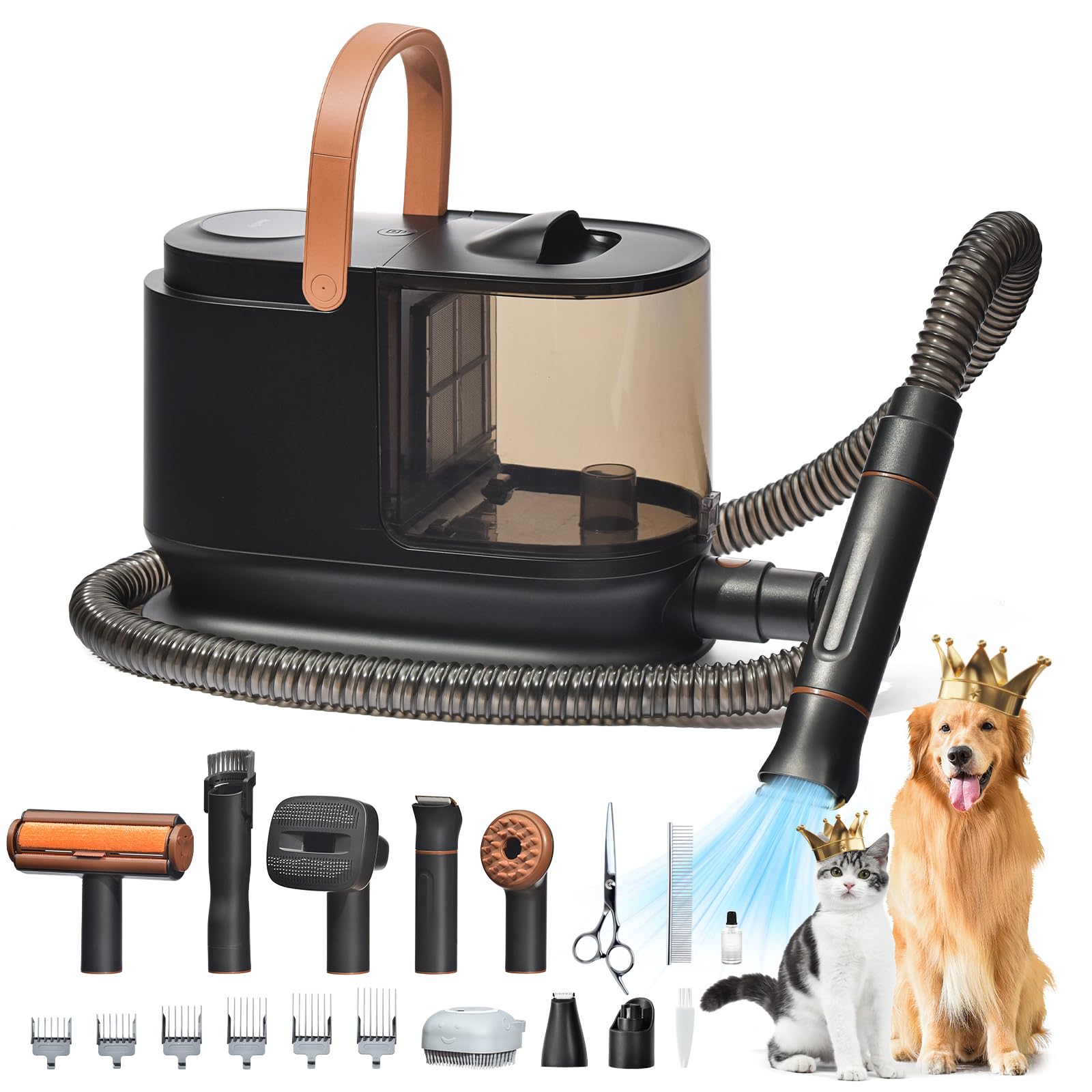 Beasty Lux Bunfly Bunfly Dog Grooming Kit & Dog Hair Vacuum, Pet Grooming Vacuum with 13,000kPa Powerful Suction for 99% Pet Hair Removal, 3.5L Capacity, 16 Grooming Tools for Dogs, Cats and Other Pet, Home Cleaning