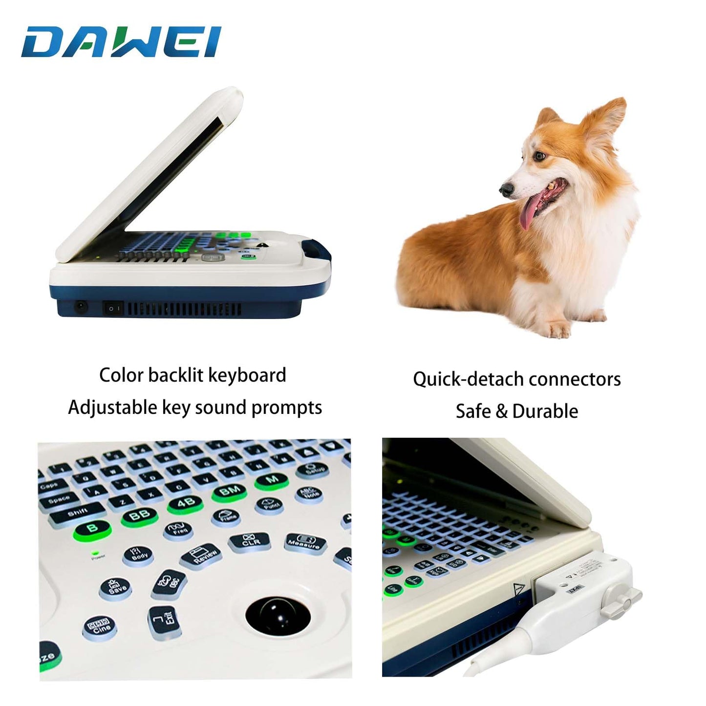 Beasty Lux DAWEI DAWEI Vet Ultrasound Machine Laptop Veterinary B-Ultra Sound Scanner with Rectal Probe for Ranch Pets Cattle,Sheep,Horses,Dogs,Cats,Pigs.