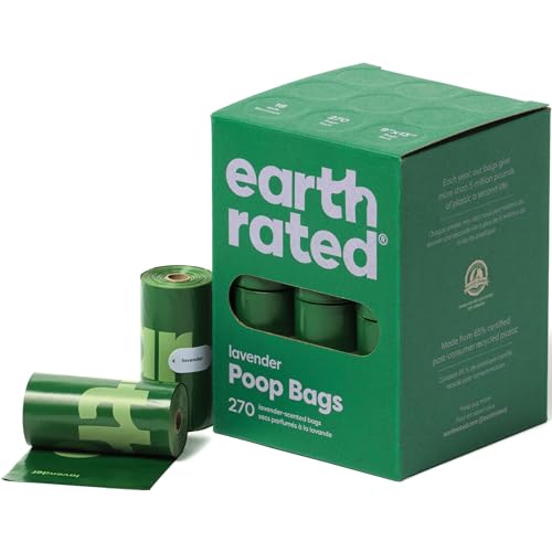 Beasty Lux Earth Rated Earth Rated Dog Poop Bags, Guaranteed Leak Proof and Extra Thick Waste Bag Refill Rolls For Dogs, Lavender Scented, 270 Count