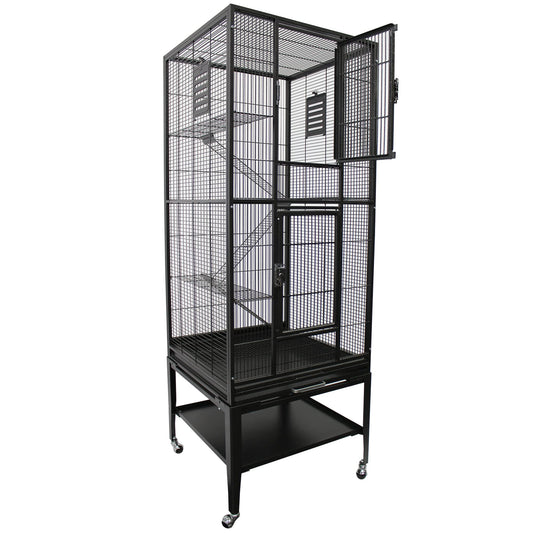 Beasty Lux Exotic Nutrition Madagascar Cage - 60" Tall Durable Spacious Metal Cage - for Sugar Gliders, Squirrels, Marmosets & Other Small Pets