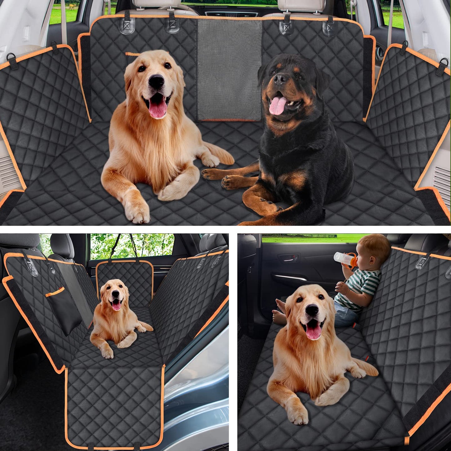 Beasty Lux Mogijflxcam Dog Car Seat Cover -Durable Tear-Resistant Dog Hammock Solid Velcro with Mesh Window -Waterproof Nonslip Dog Seat Covers for Cars Trucks and SUVs