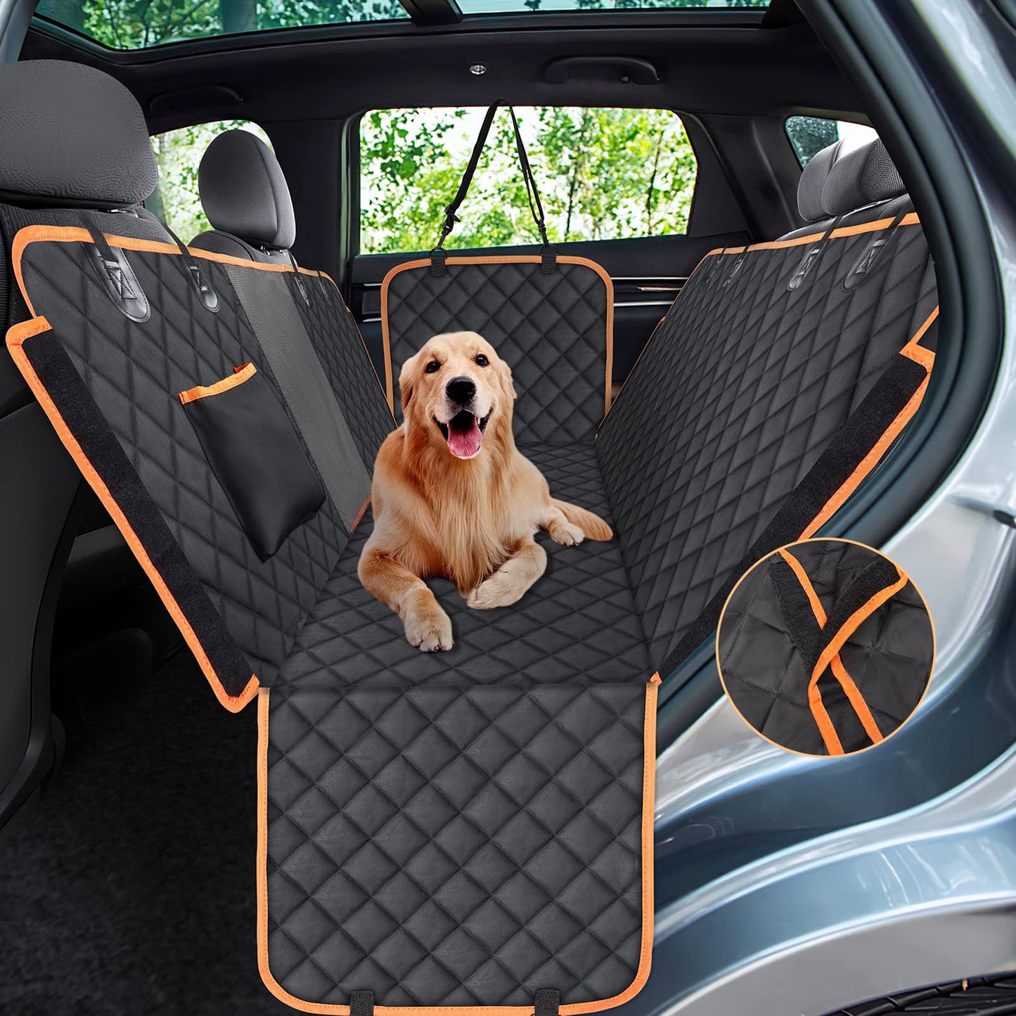 Beasty Lux Mogijflxcam Dog Car Seat Cover -Durable Tear-Resistant Dog Hammock Solid Velcro with Mesh Window -Waterproof Nonslip Dog Seat Covers for Cars Trucks and SUVs