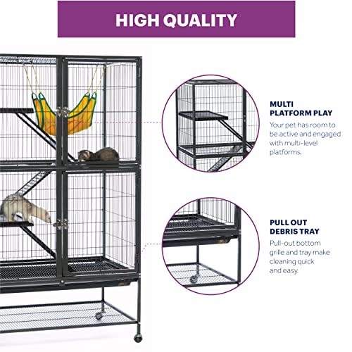 Beasty Lux PH Prevue Hendryx Prevue Hendryx 485 Pet Feisty Ferret Home with Stand, Black Hammertone