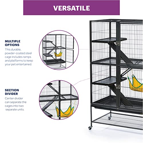 Beasty Lux PH Prevue Hendryx Prevue Hendryx 485 Pet Feisty Ferret Home with Stand, Black Hammertone