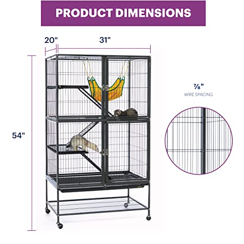 Beasty Lux PH Prevue Hendryx Prevue Hendryx 485 Pet Feisty Ferret Home with Stand, Black Hammertone