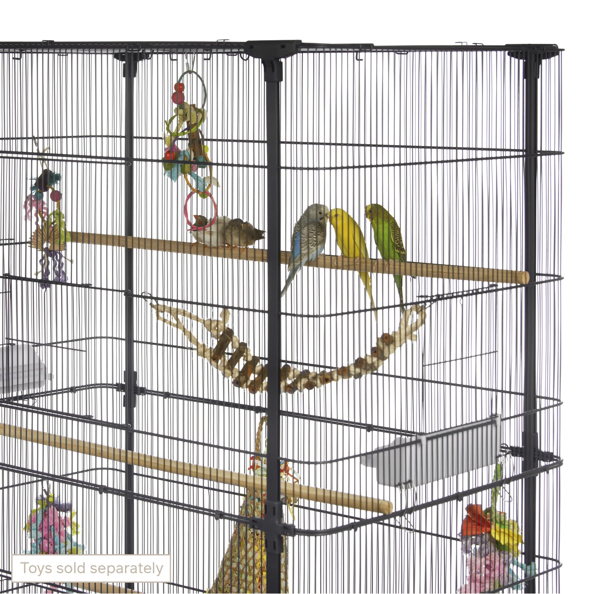 Beasty Lux PH Prevue Hendryx Prevue Pet Products Playtop Flight Bird Cage with Stand - F085, Black