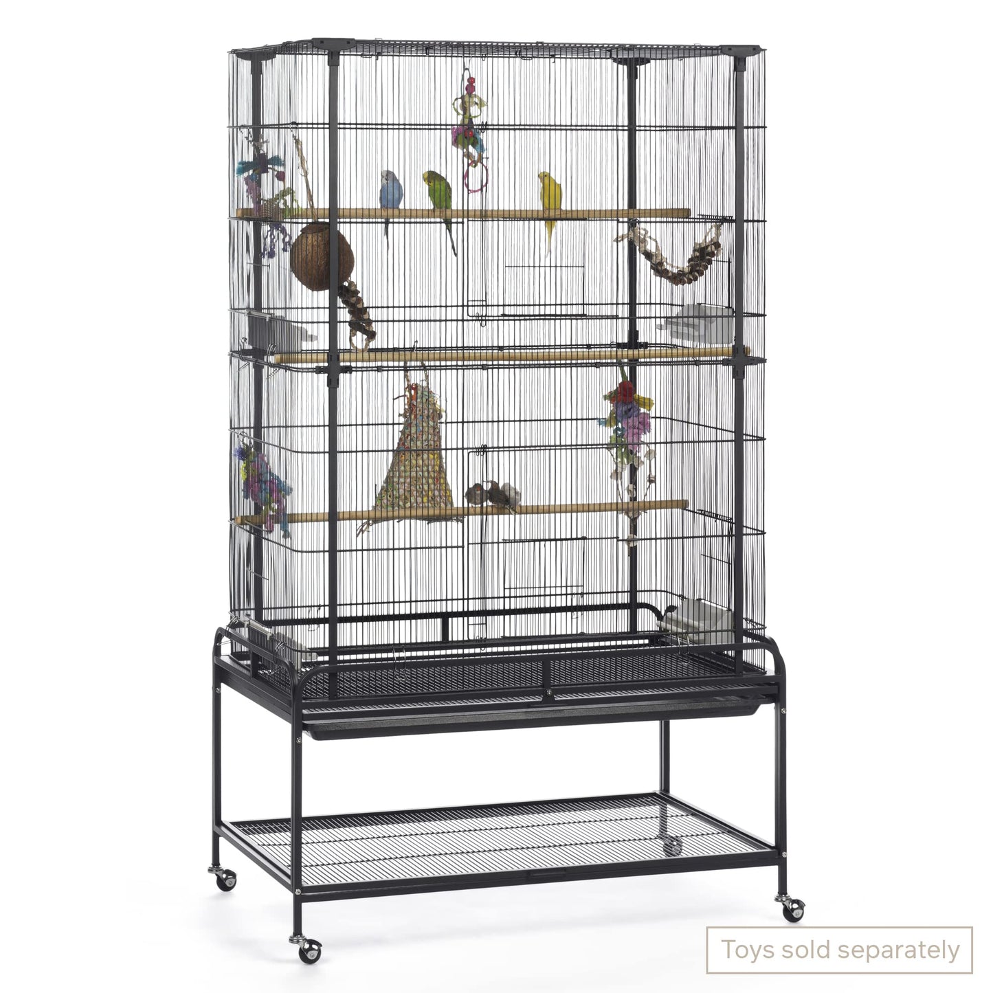 Beasty Lux PH Prevue Hendryx Prevue Pet Products Playtop Flight Bird Cage with Stand - F085, Black