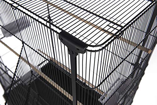 Beasty Lux PH Prevue Hendryx Prevue Pet Products Playtop Flight Bird Cage with Stand - F085, Black