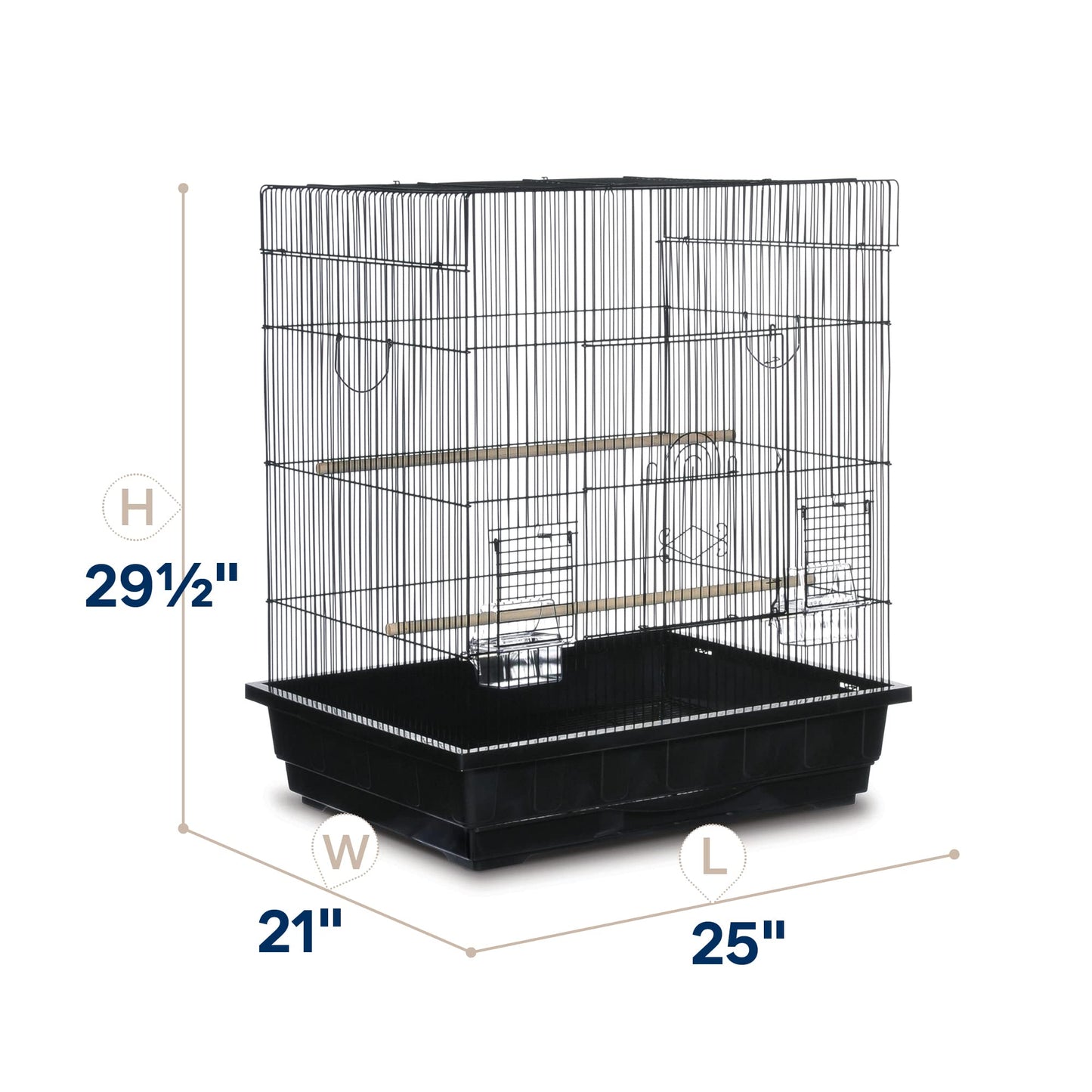 Beasty Lux PH Prevue Hendryx Prevue Pet Products Square Top Parakeet Cage, Black