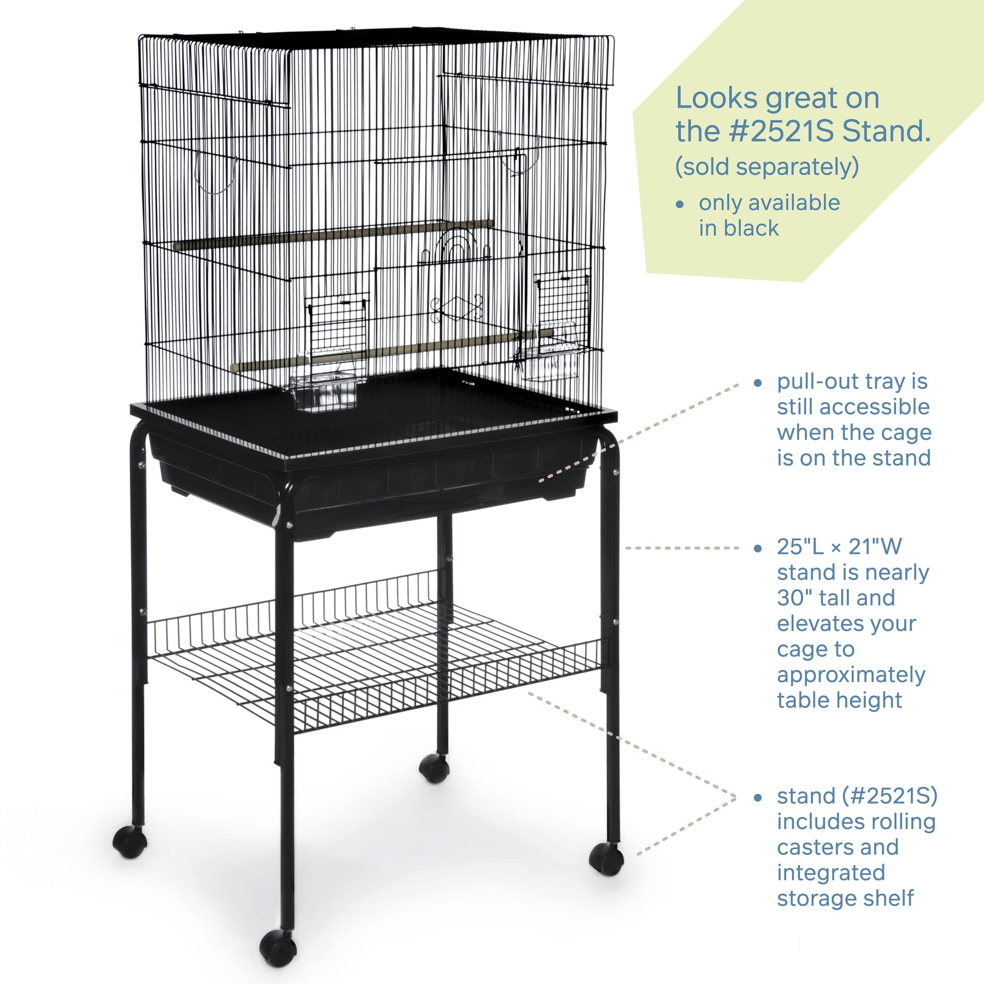 Beasty Lux PH Prevue Hendryx Prevue Pet Products Square Top Parakeet Cage, Black