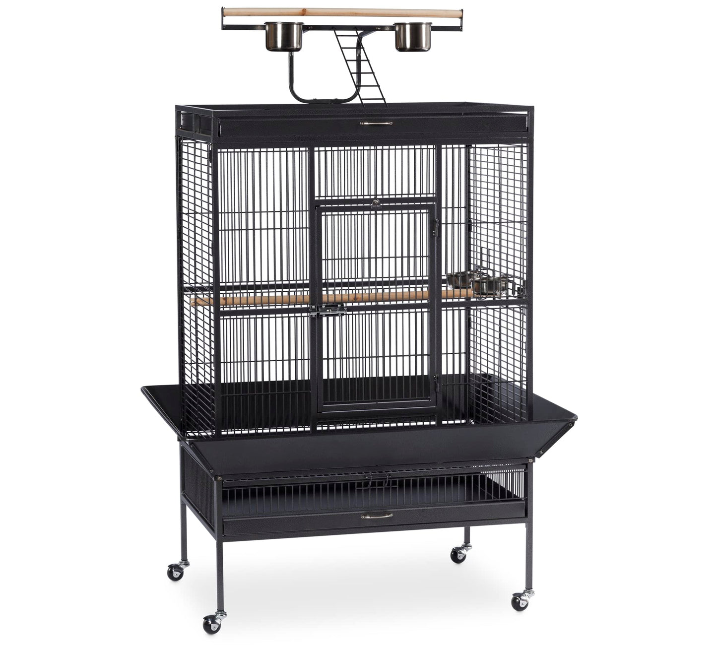 Beasty Lux PH Prevue Hendryx Prevue Pet Products Wrought Iron Select Bird Cage, 36-Inch by 24-Inch by 66-Inch, Black Hammertone (3154BLK)