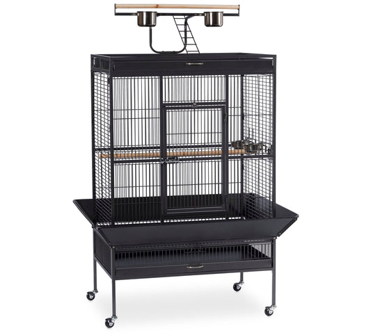 Beasty Lux PH Prevue Hendryx Prevue Pet Products Wrought Iron Select Bird Cage, 36-Inch by 24-Inch by 66-Inch, Black Hammertone (3154BLK)