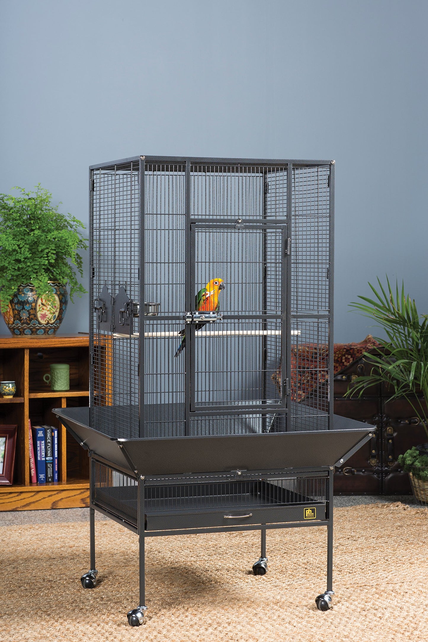 Beasty Lux Prevue Pet Products Prevue Pet Products 3352BLK Park Plaza Bird Cage, Black Hammertone