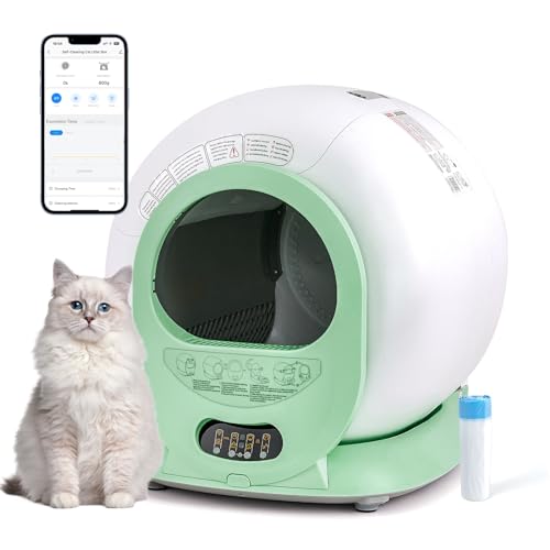 Beasty Lux Ricodo Cat Litter Box Self Cleaning, Automatic Cat Litter Box for Most Cats Odor Isolation/APP Control/Safety Protection, Extra Large 65L+9L Smart Cat Litter Box with Waste Bag Quiet Cat Litter Box