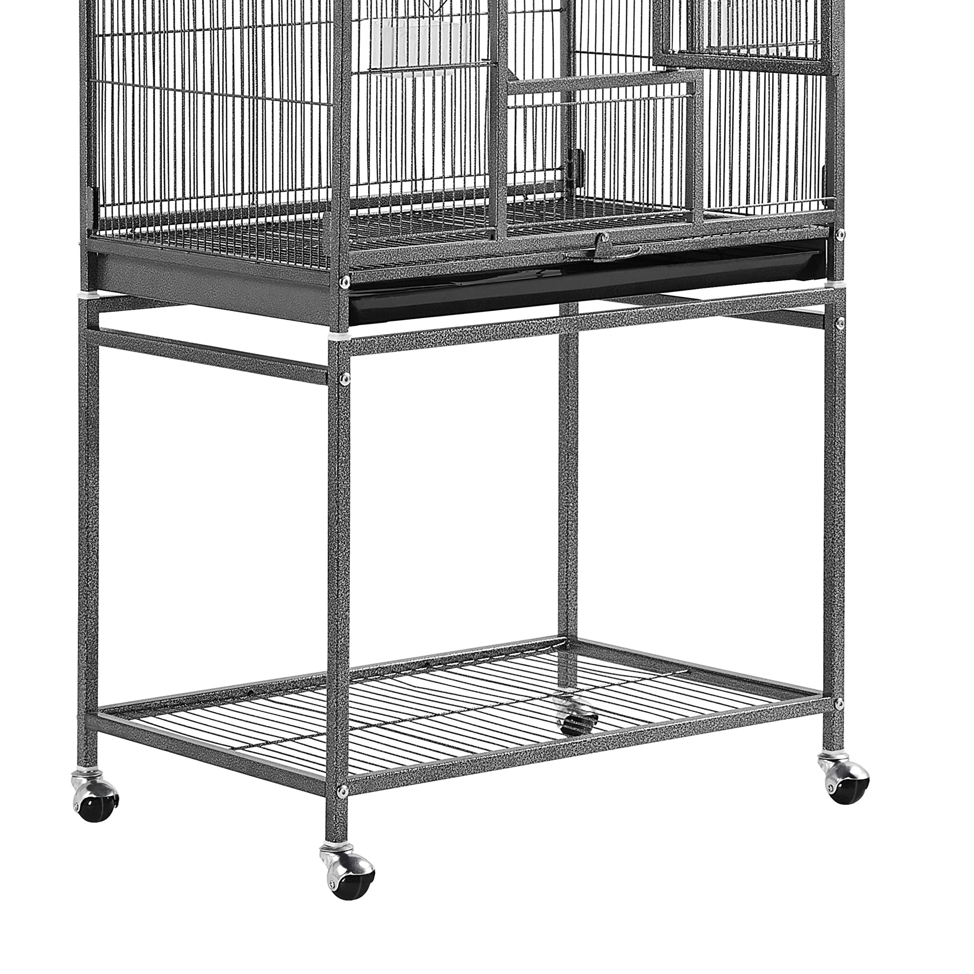 Beasty Lux Topeakmart Topeakmart 53.7-inch Bird Cage with Stand Wrought Iron Construction Bird Cage for Parrots Cockatiels Conures Parakeets Budgies Finches Birdcage