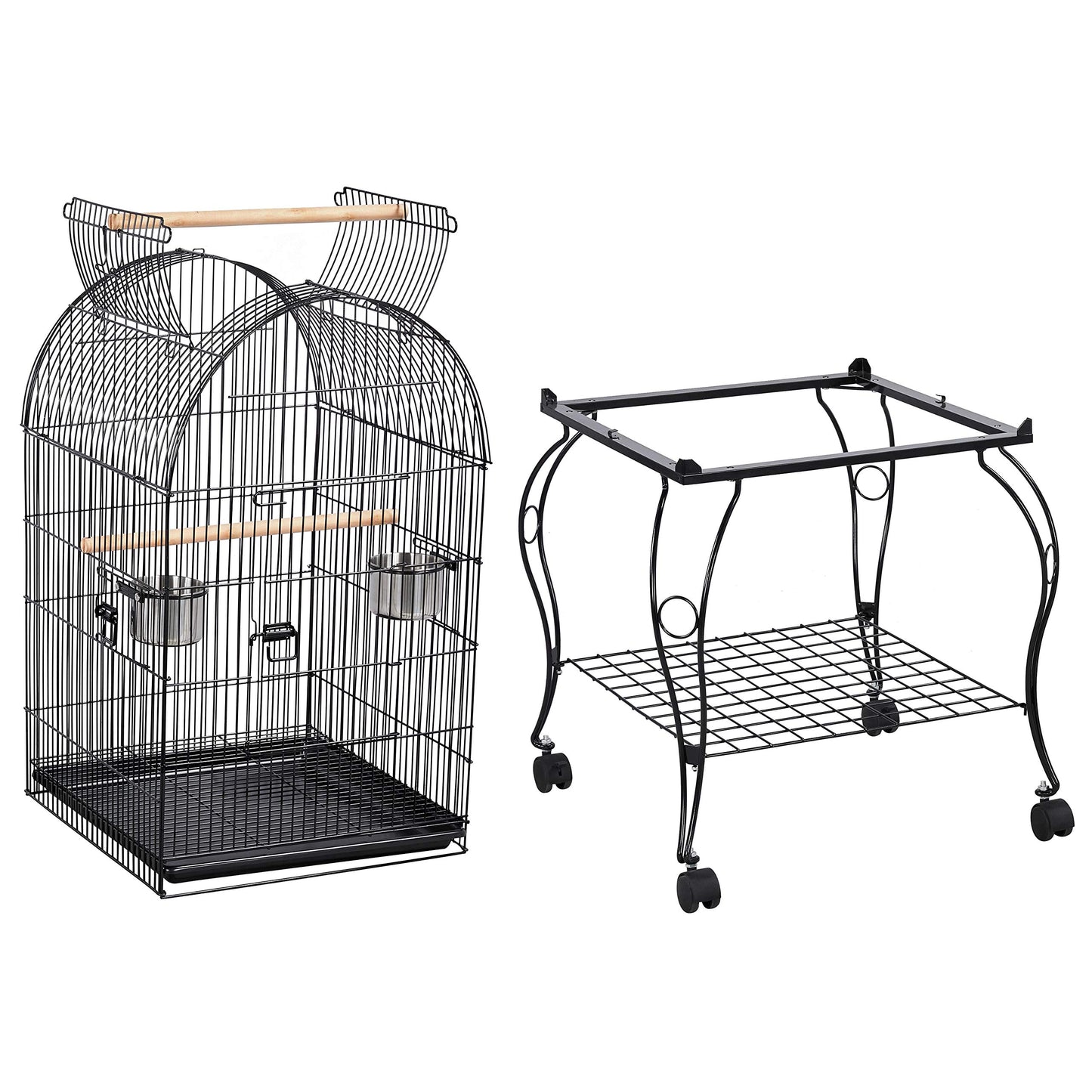 Beasty Lux Topeakmart Topeakmart Medium Open Top Parrot Bird Cage for Cockatiels Conures Green Cheek Parakeets with Rolling Stand