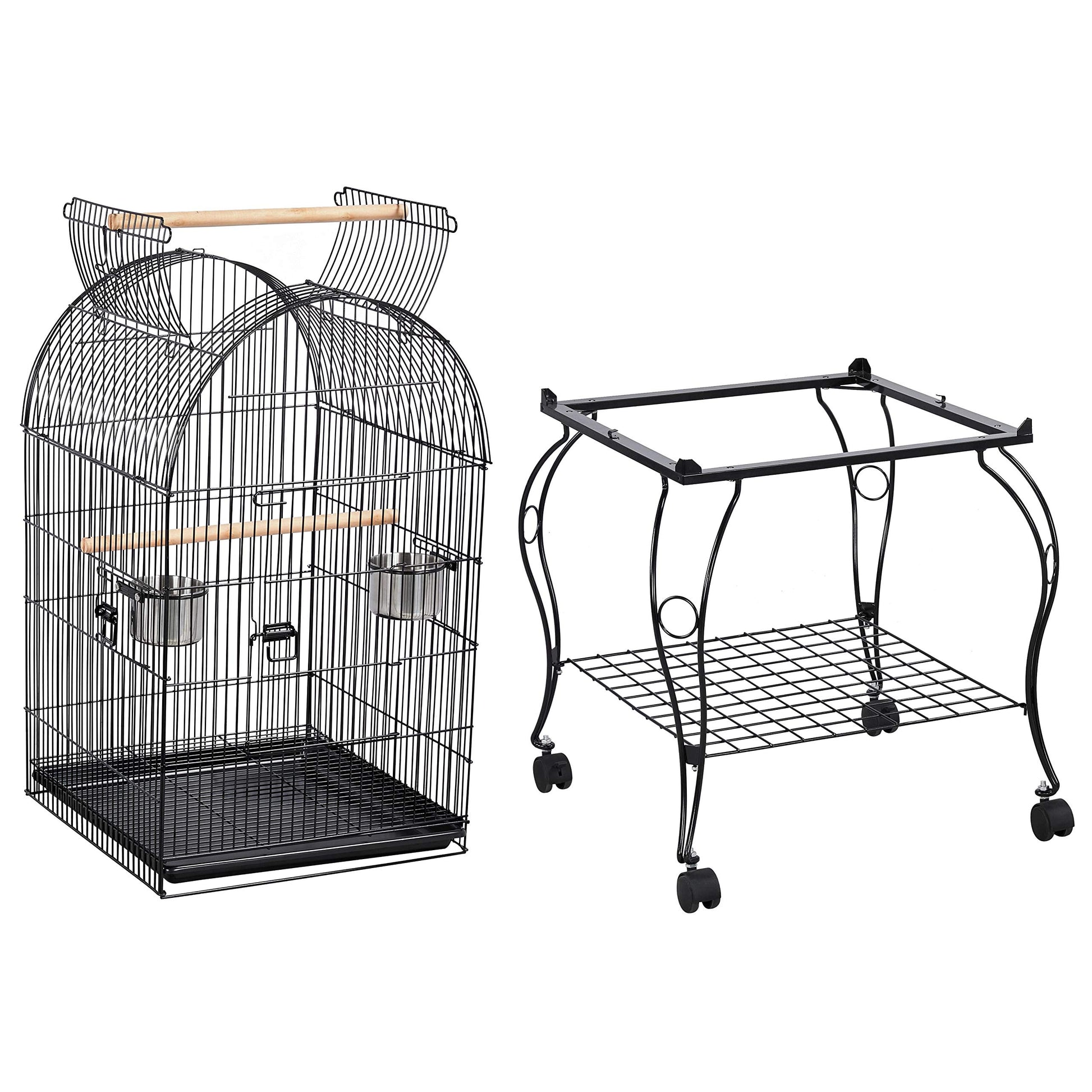 Beasty Lux Topeakmart Topeakmart Medium Open Top Parrot Bird Cage for Cockatiels Conures Green Cheek Parakeets with Rolling Stand