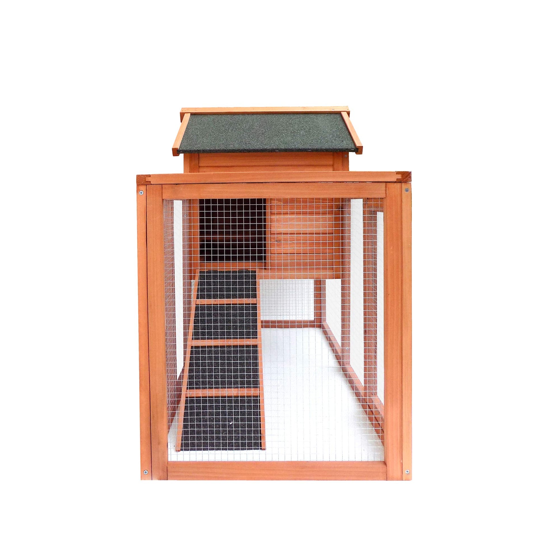 Beasty Lux Uneeruiqy Uneeruiqy 48" Rabbit Hutch Bunny Cage with Waterproof Roof Wooden Chicken Coop with Removable Tray and Ramp Large Outdoor Hen House with Shed Box Poultry Cage Chicken Cages 48'' x 36'' x 24.8''