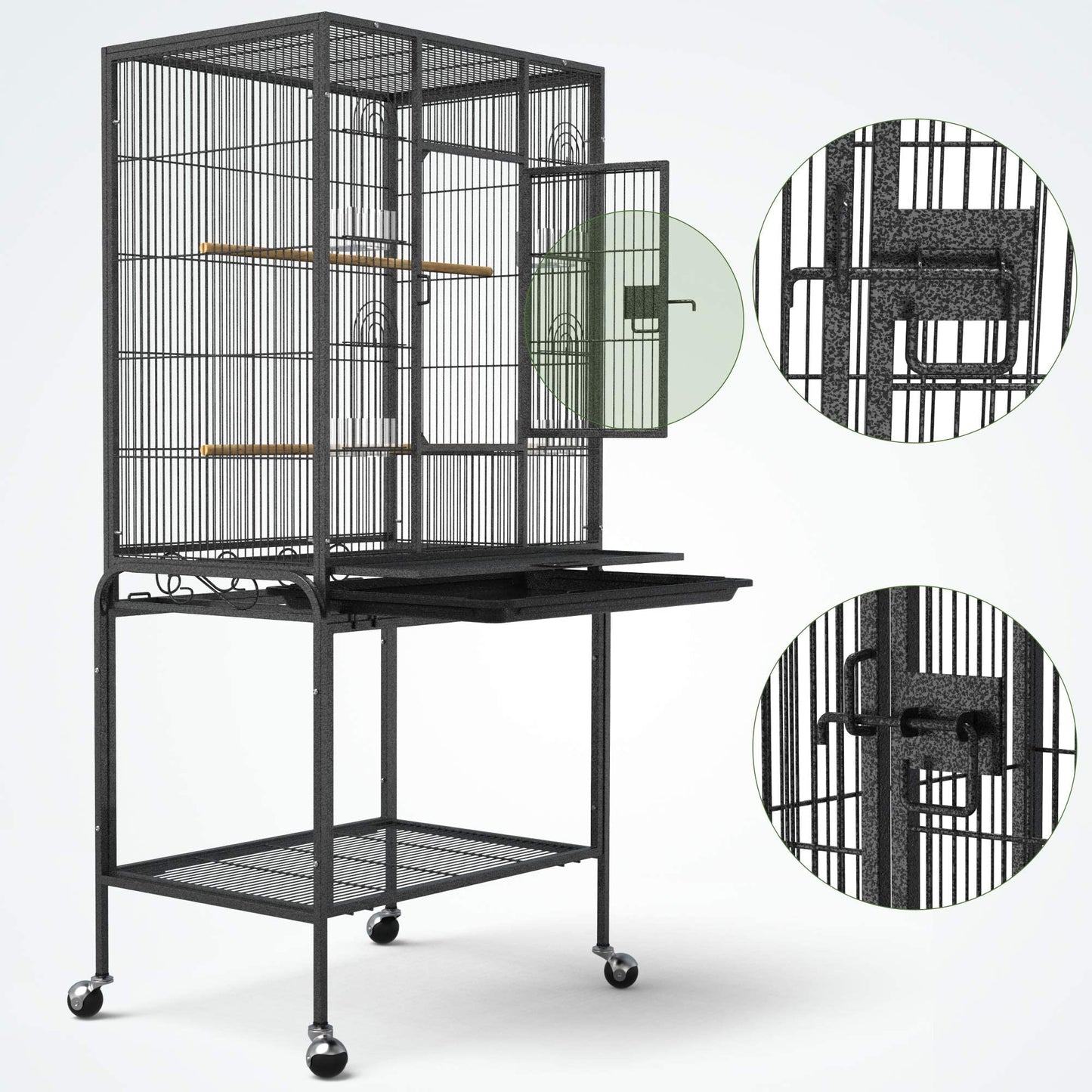 Beasty Lux YINTATECH YINTATECH 53-inch Bird Cage for Cockatiels, Parakeets, Parrots, Lovebirds, Canaries, Finch, Pigeons, Parrotlet - Solid, Durable, Spacious, Easy to Clean, Highly Mobile