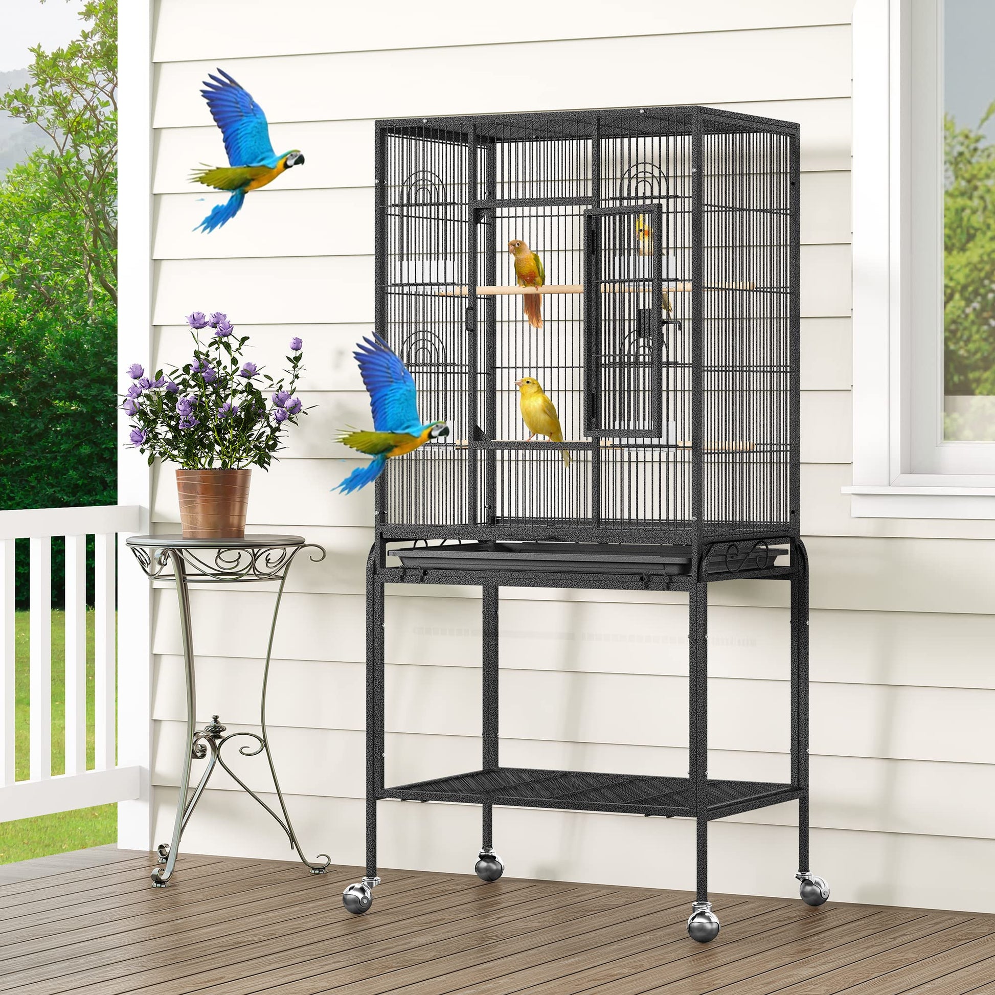 Beasty Lux YINTATECH YINTATECH 53-inch Bird Cage for Cockatiels, Parakeets, Parrots, Lovebirds, Canaries, Finch, Pigeons, Parrotlet - Solid, Durable, Spacious, Easy to Clean, Highly Mobile