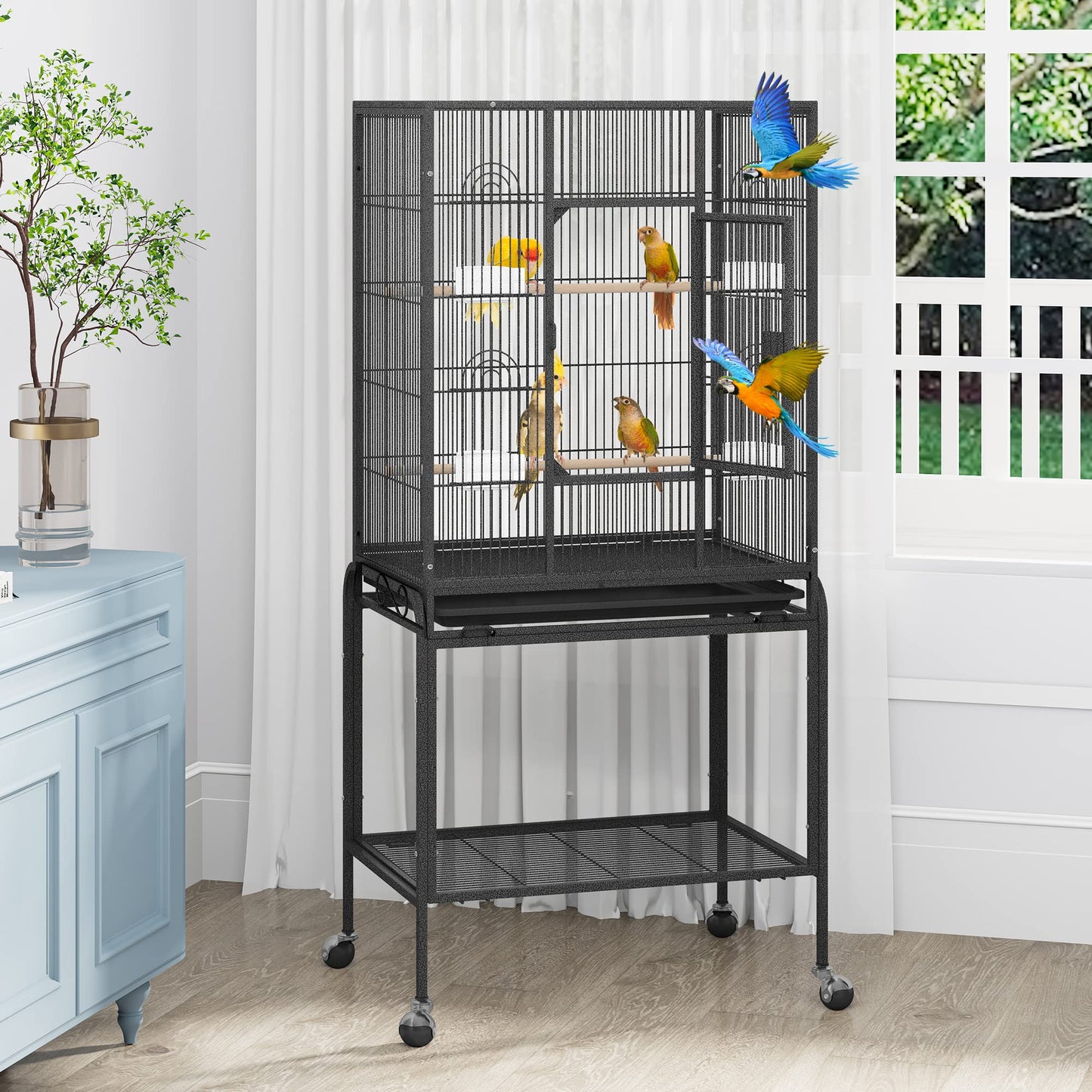 Beasty Lux YINTATECH YINTATECH 53-inch Bird Cage for Cockatiels, Parakeets, Parrots, Lovebirds, Canaries, Finch, Pigeons, Parrotlet - Solid, Durable, Spacious, Easy to Clean, Highly Mobile