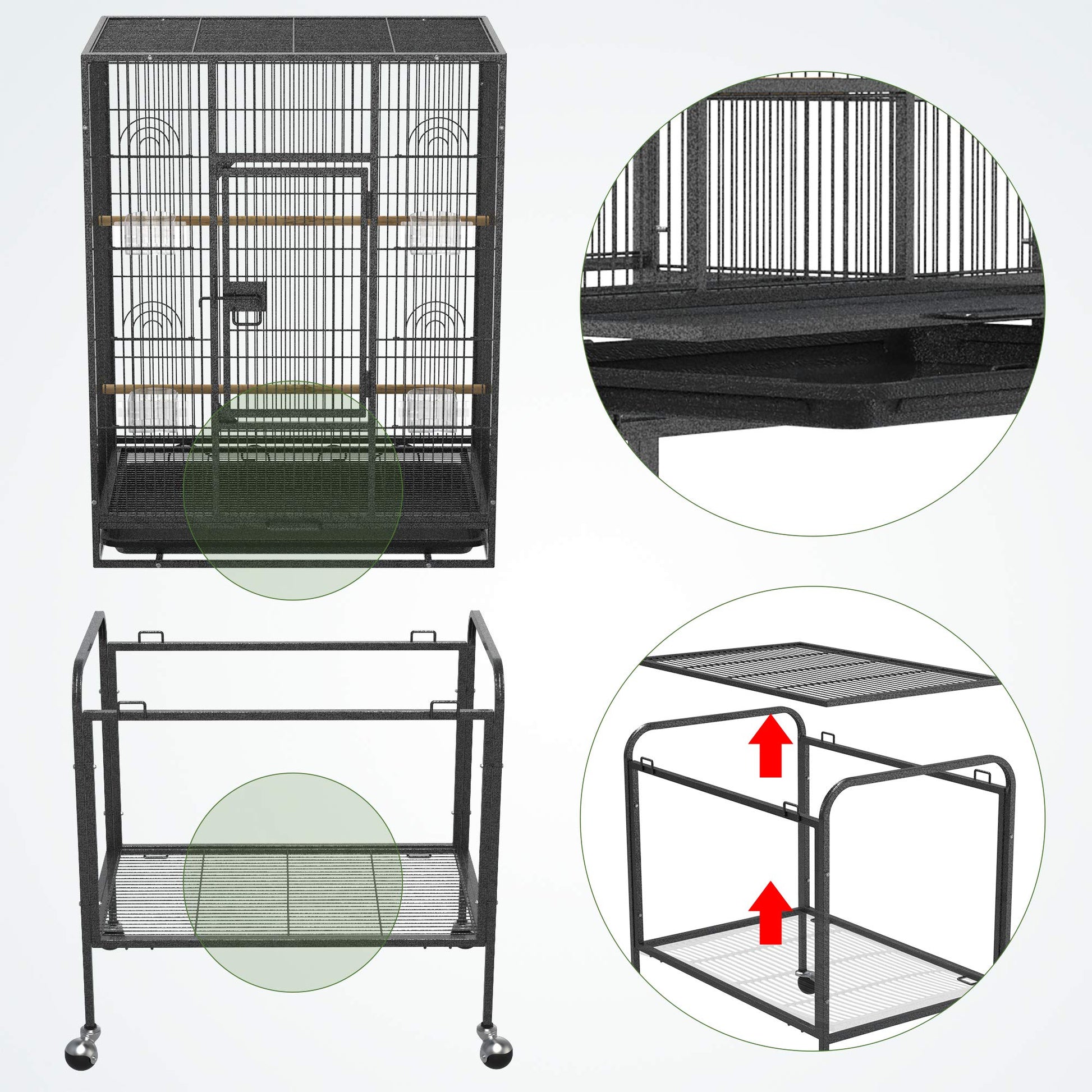 Beasty Lux YINTATECH YINTATECH 53-inch Bird Cage for Cockatiels, Parakeets, Parrots, Lovebirds, Canaries, Finch, Pigeons, Parrotlet - Solid, Durable, Spacious, Easy to Clean, Highly Mobile