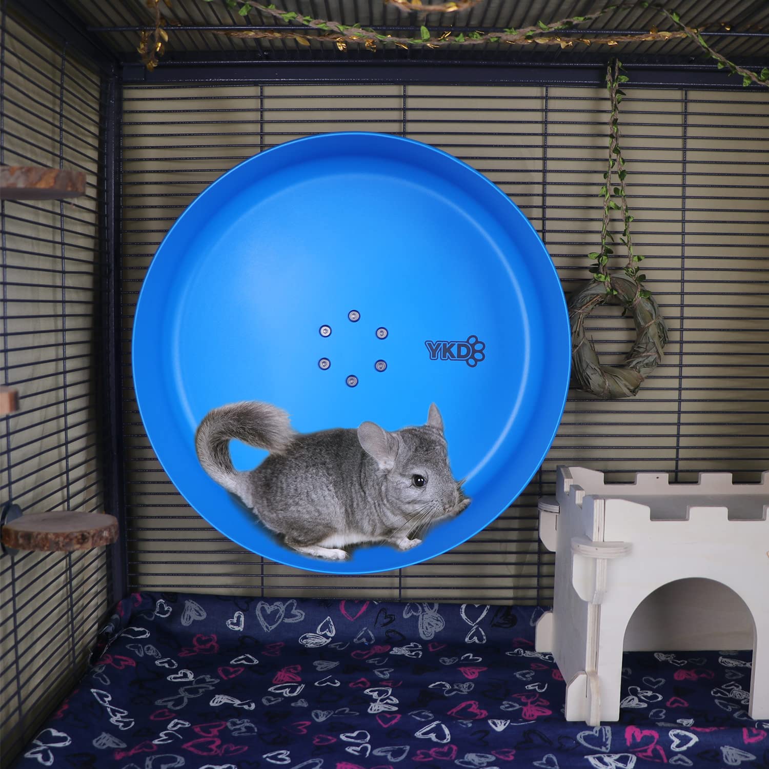 Beasty Lux YKD 15" Aluminum Alloy Chinchilla Exercise Wheels - Large Small Animals Running Wheels for Chinchilla Syria Hamsters Fancy Rats Hedgehog Other Small Animals