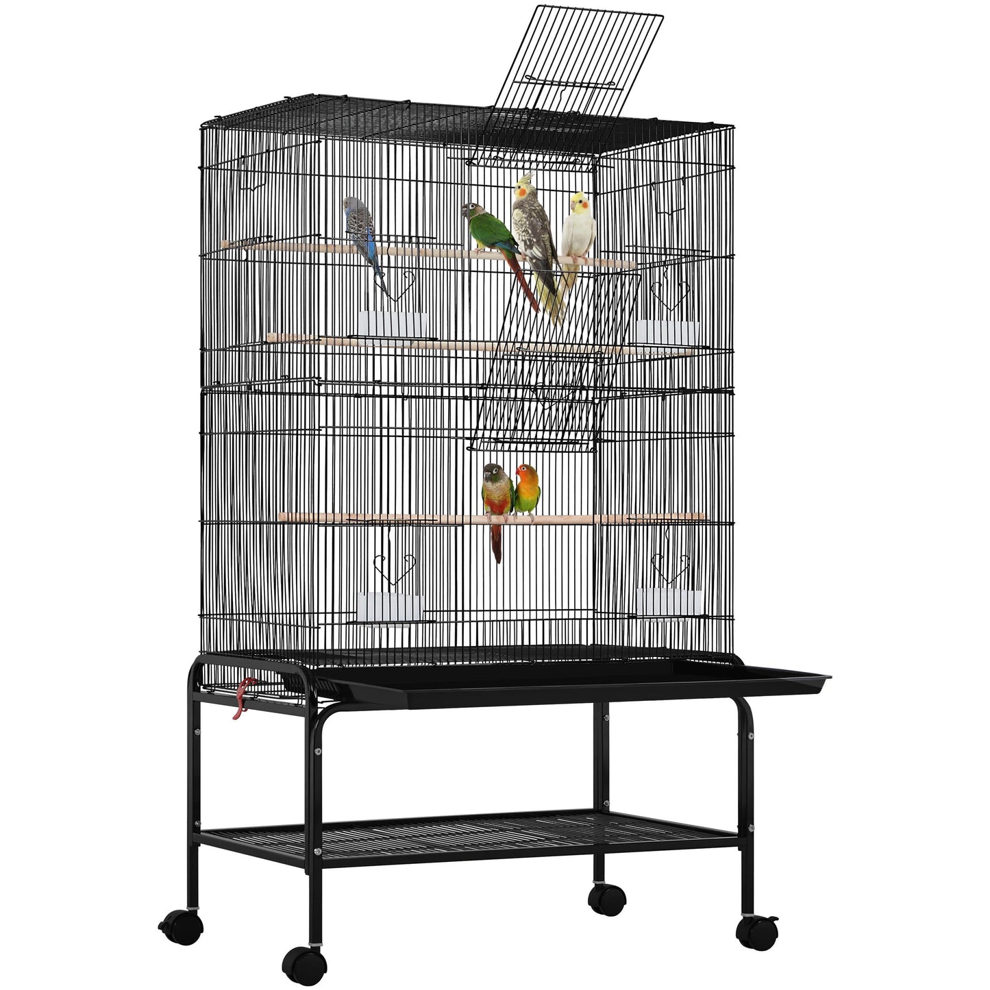 Beasty Lux Yaheetech Yaheetech 53'' Large Bird Cage Budgie Cage for Parakeets Cockatiels Conures Lovebirds Parrots with Rolling Stand