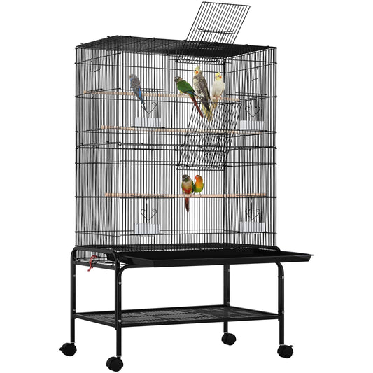 Beasty Lux Yaheetech Yaheetech 53'' Large Bird Cage Budgie Cage for Parakeets Cockatiels Conures Lovebirds Parrots with Rolling Stand