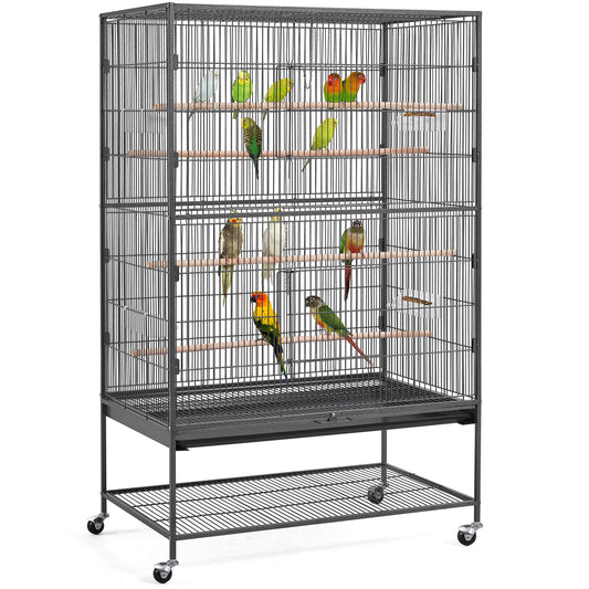 Beasty Lux Yaheetech Yaheetech 60.5inch Extra Large Bird Cage Metal Parrot Cage Flight Cage for Cockatiels African Grey Quaker Green Cheek Sun Conure Medium Birds Parrots