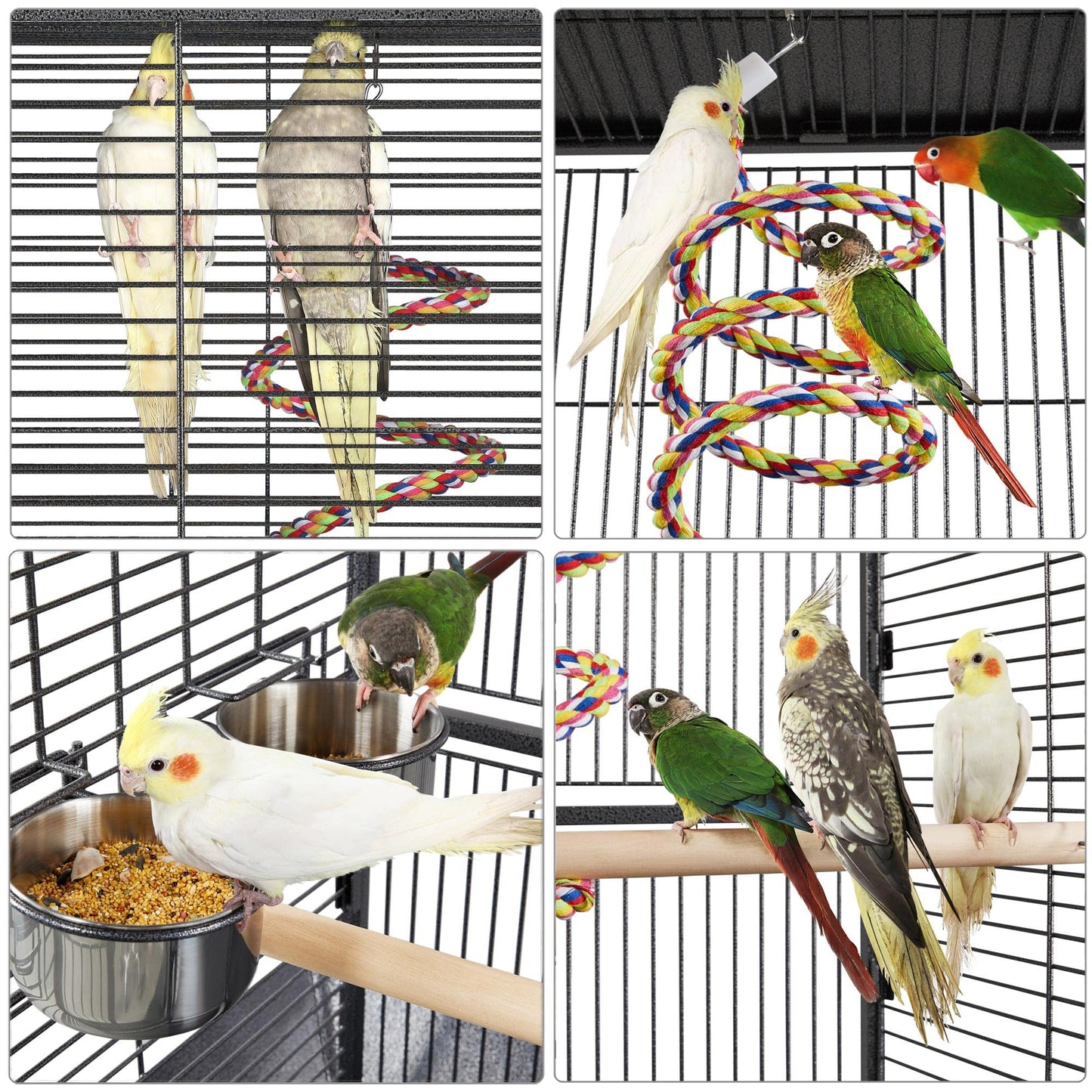 Beasty Lux Yaheetech Yaheetech 61" Black Bird Cage Parrot Cages Cockatiel Finch w/Play Top